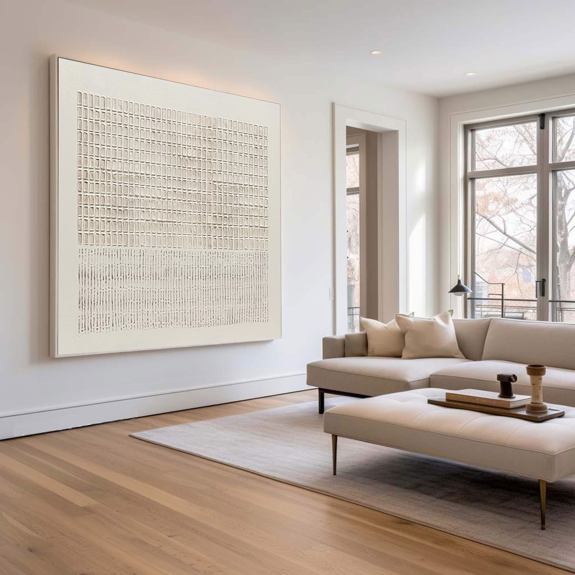 Soft Neutral Abstract Canvas Art for Modern Living Room | KelorrArt