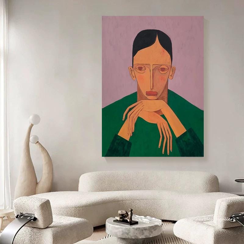 Large Contemplation Painting | KelorArt #AG 180