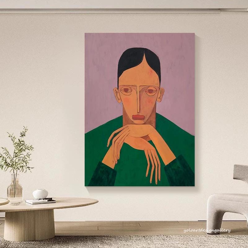 Large Contemplation Painting | KelorArt #AG 180