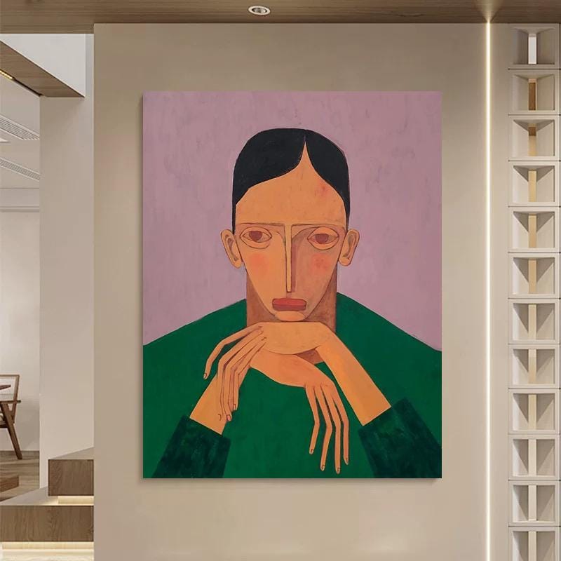 Large Contemplation Painting | KelorArt #AG 180