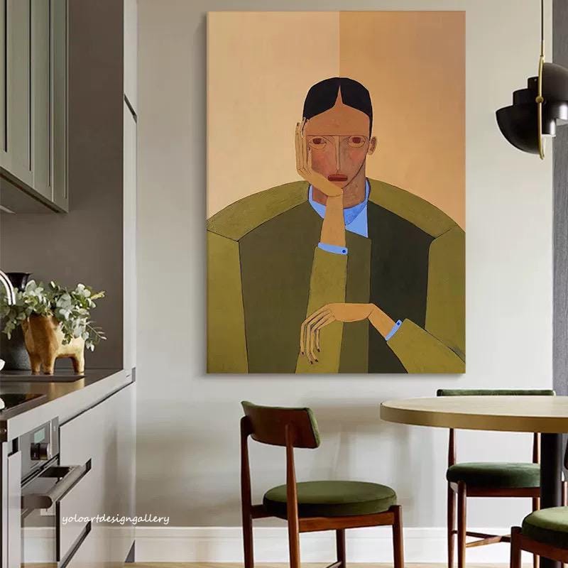 Large Abstract Portrait Painting | KelorArt #AG 173