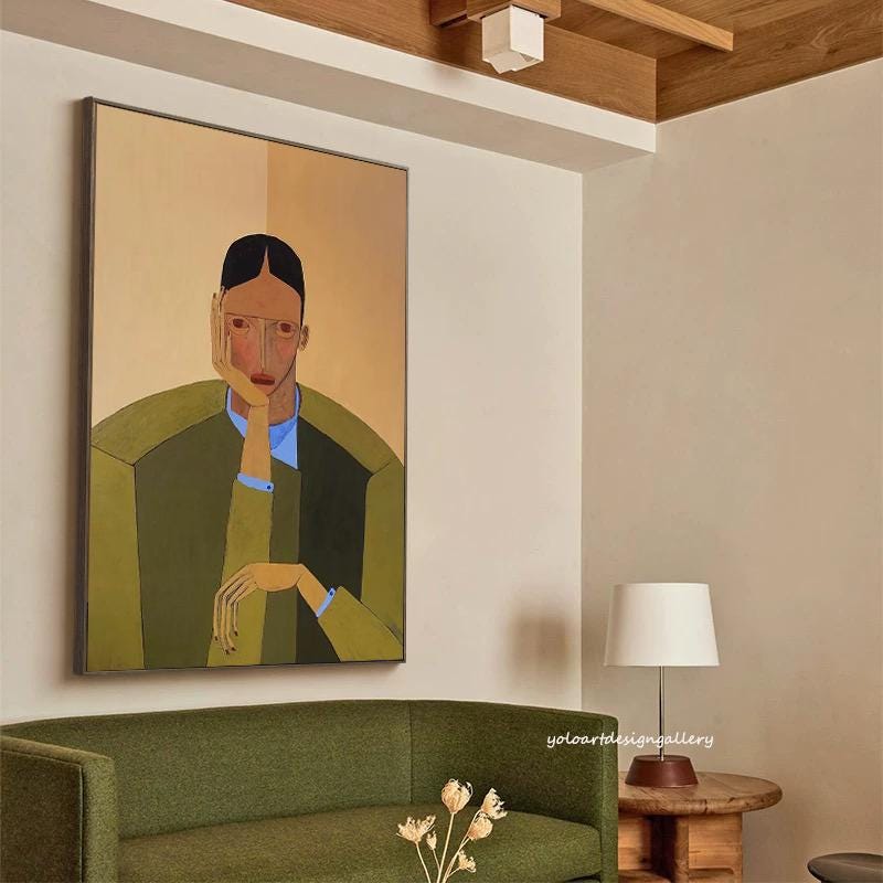 Large Abstract Portrait Painting | KelorArt #AG 173