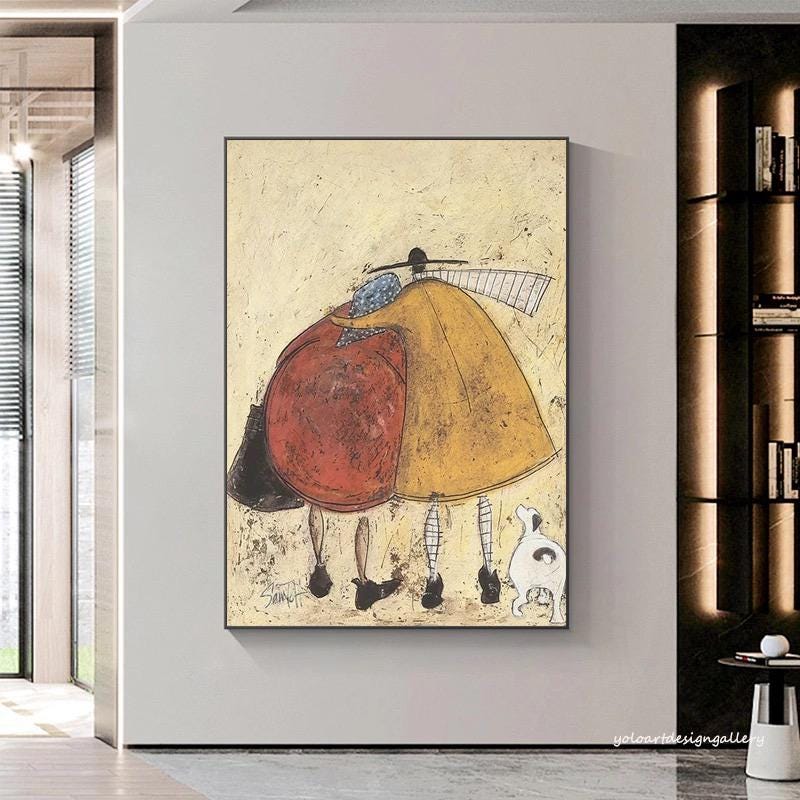 Large Folk Art Couple Painting | KelorArt #AG 176