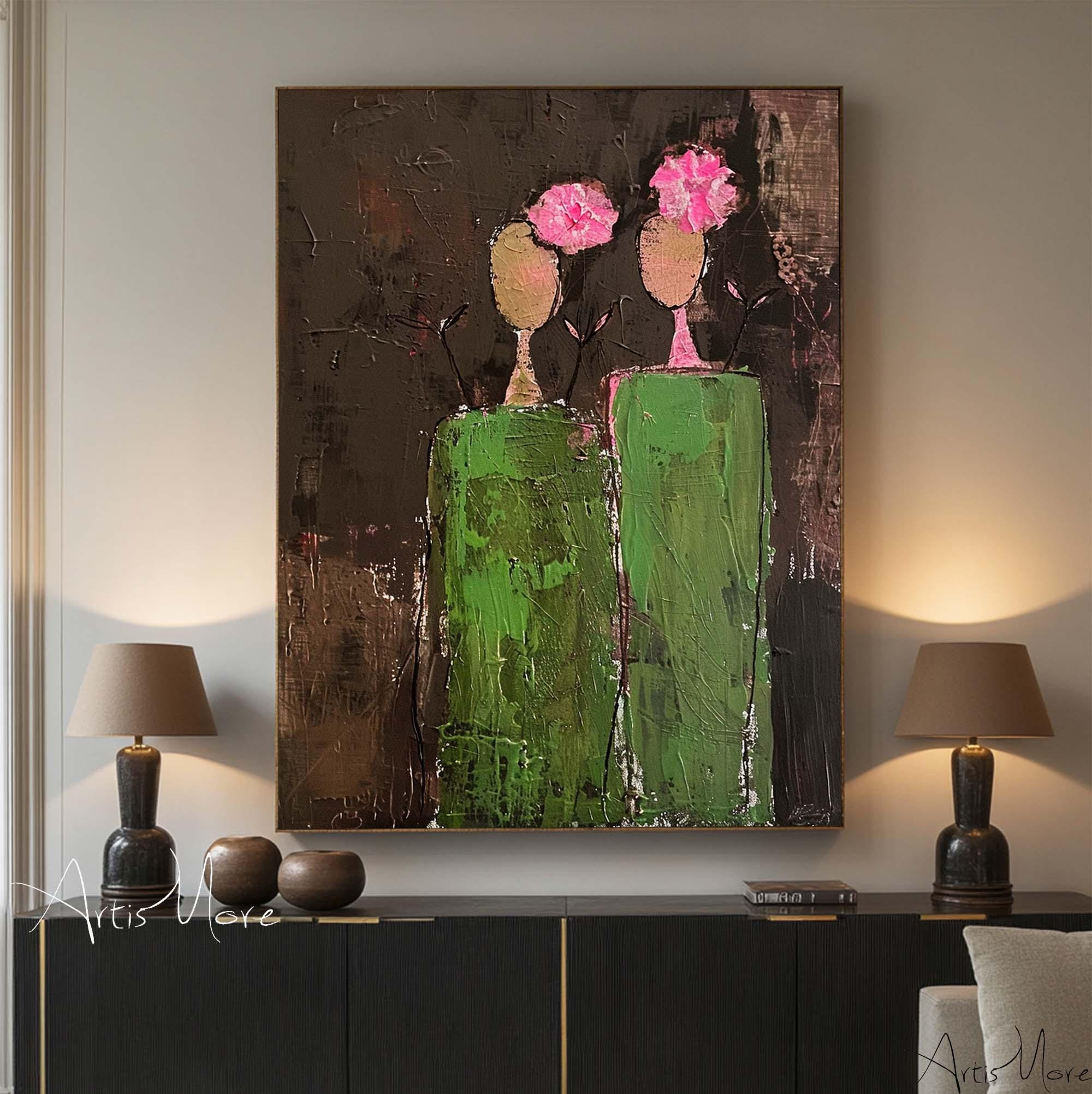 Large Dark Floral Canvas | KelorArt #AG 183
