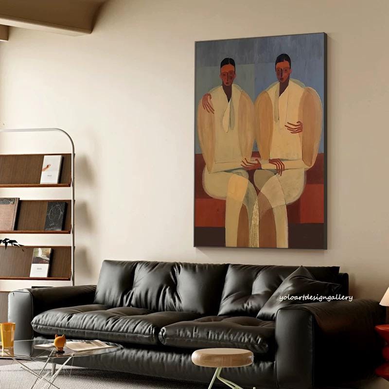 Large Textured Duo Painting | KelorArt #AG 178