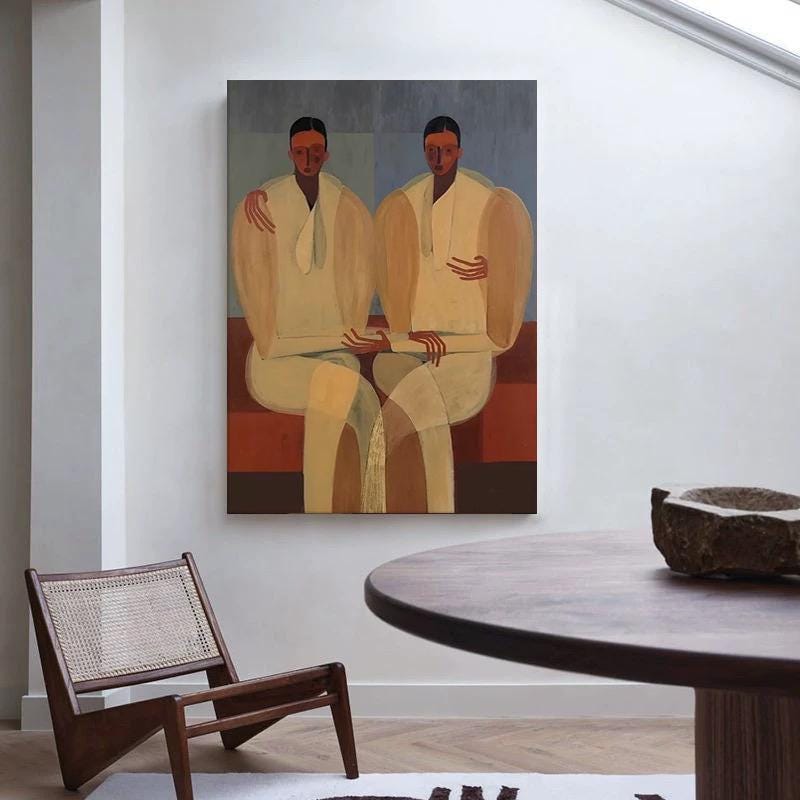 Large Textured Duo Painting | KelorArt #AG 178