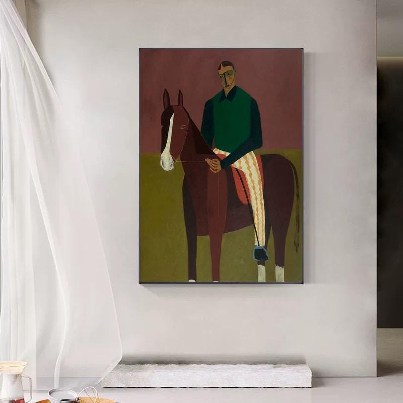 Large Rider Portrait Painting | KelorArt #AG 179