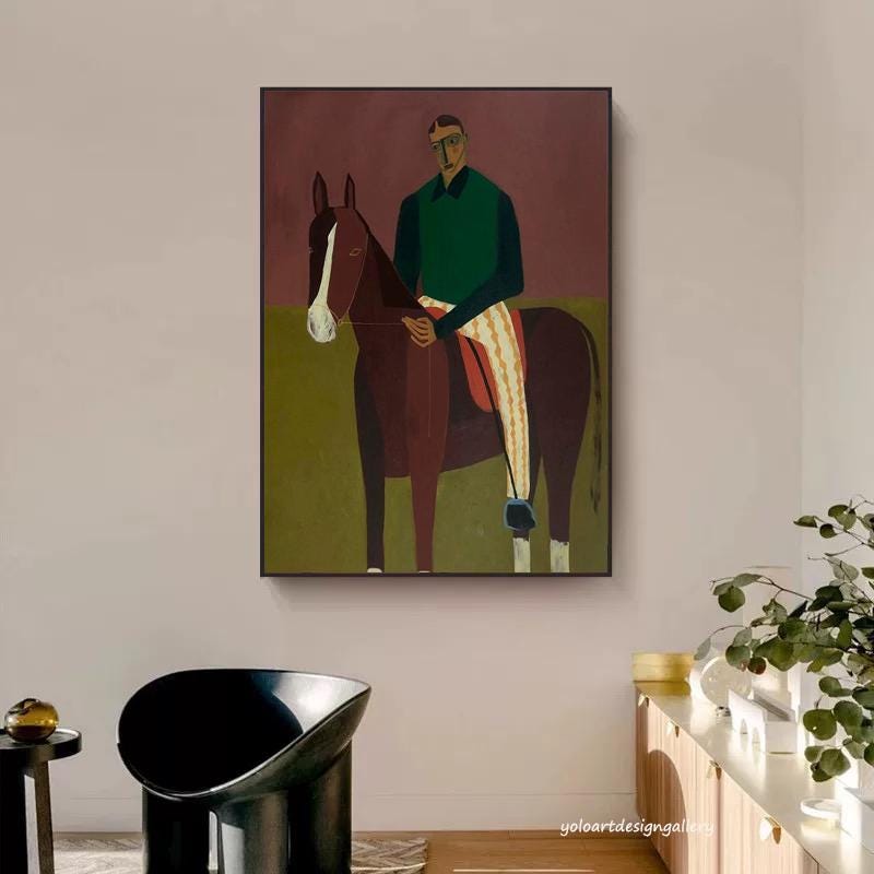 Large Rider Portrait Painting | KelorArt #AG 179
