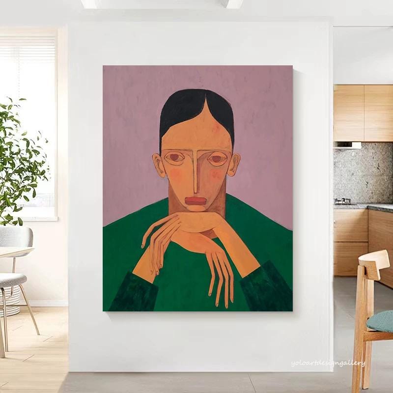 Large Contemplation Painting | KelorArt #AG 180