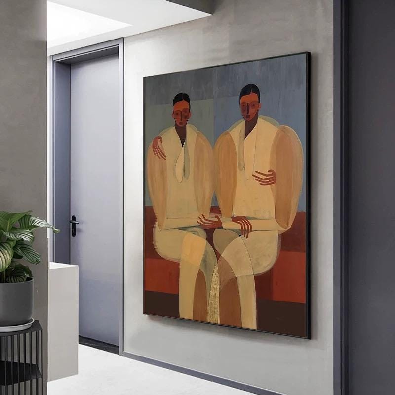 Large Textured Duo Painting | KelorArt #AG 178