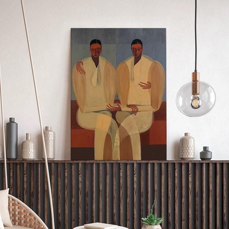 Large Textured Duo Painting | KelorArt #AG 178