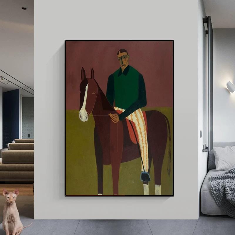 Large Rider Portrait Painting | KelorArt #AG 179
