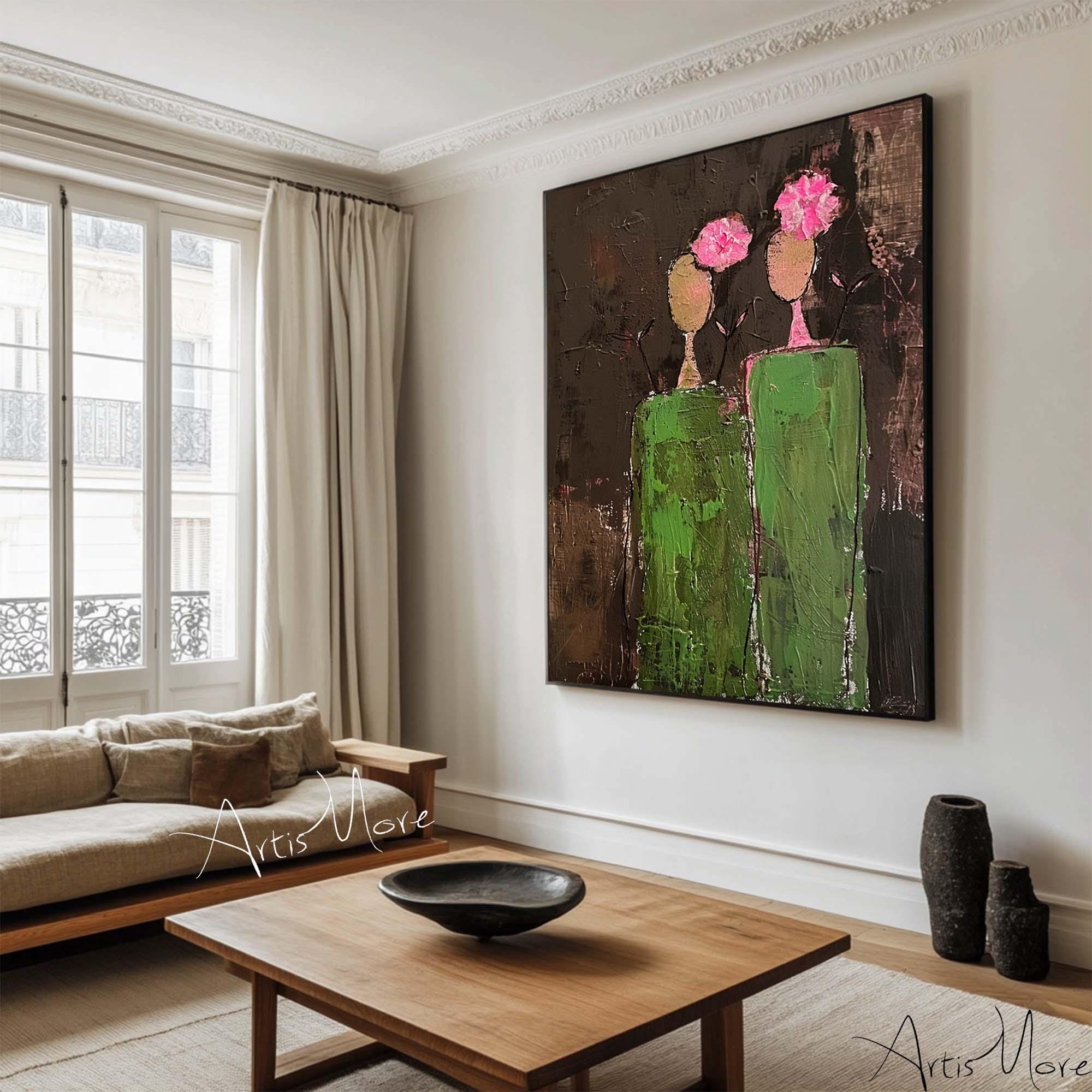 Large Dark Floral Canvas | KelorArt #AG 183