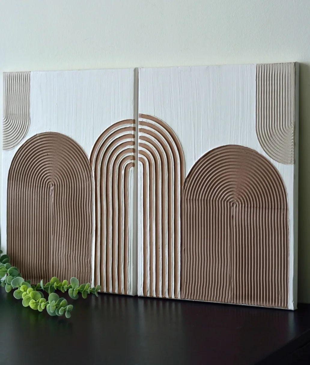 Modern Arched Textures Canvas Art Minimalist Home Decor #MMS030