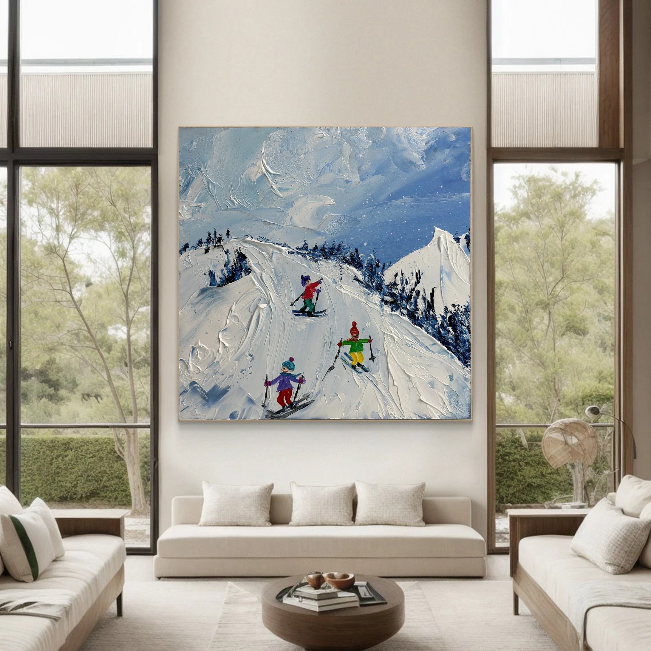 Exciting Snowy Skiing Landscape Art for Modern Interiors #SPA002