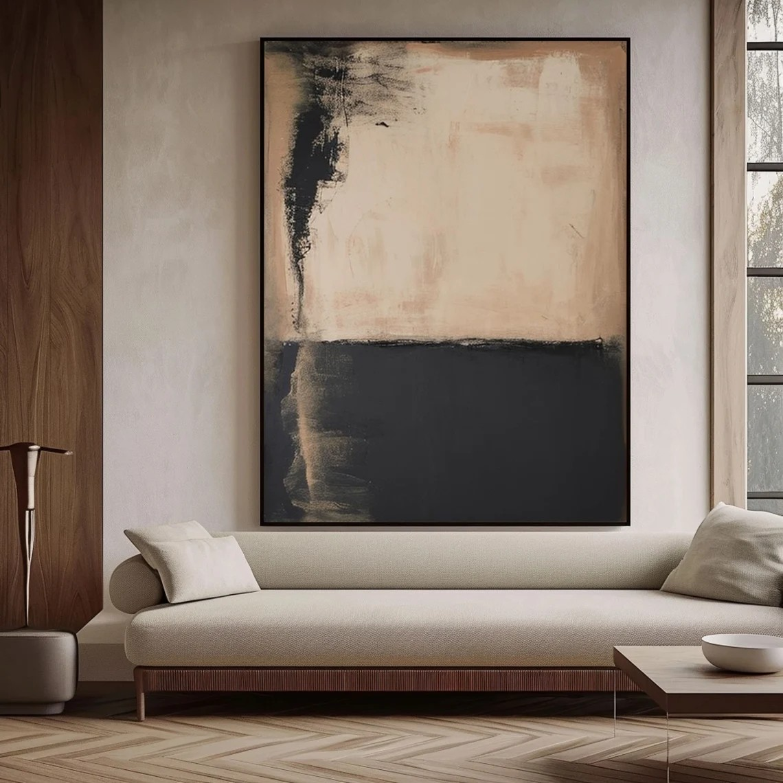 Contrasting Minimalist Textured Abstract Modern Wall Art #MM248