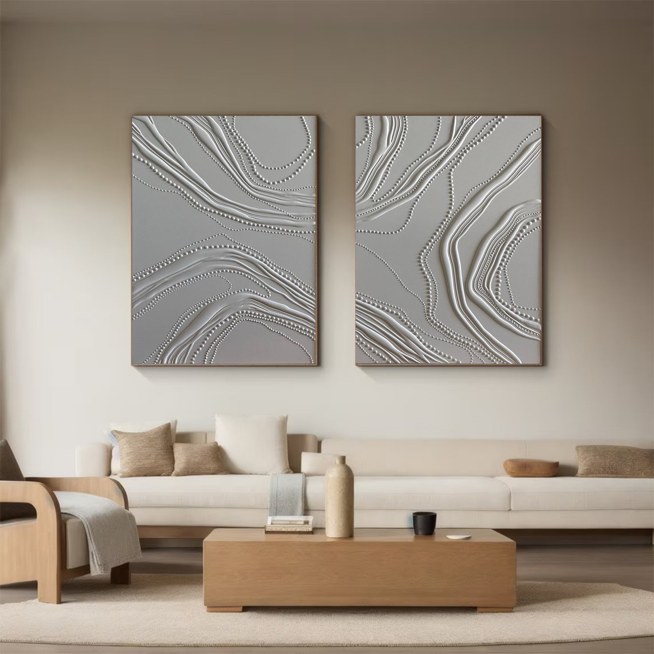 Modern Silver Streams Artwork Abstract Design for Elegant Interiors #MMS025