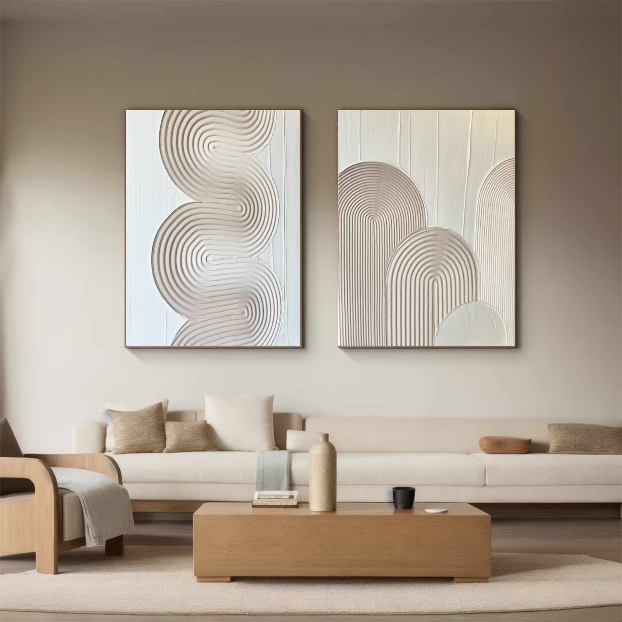 Minimalist Textured Wall Art Neutral