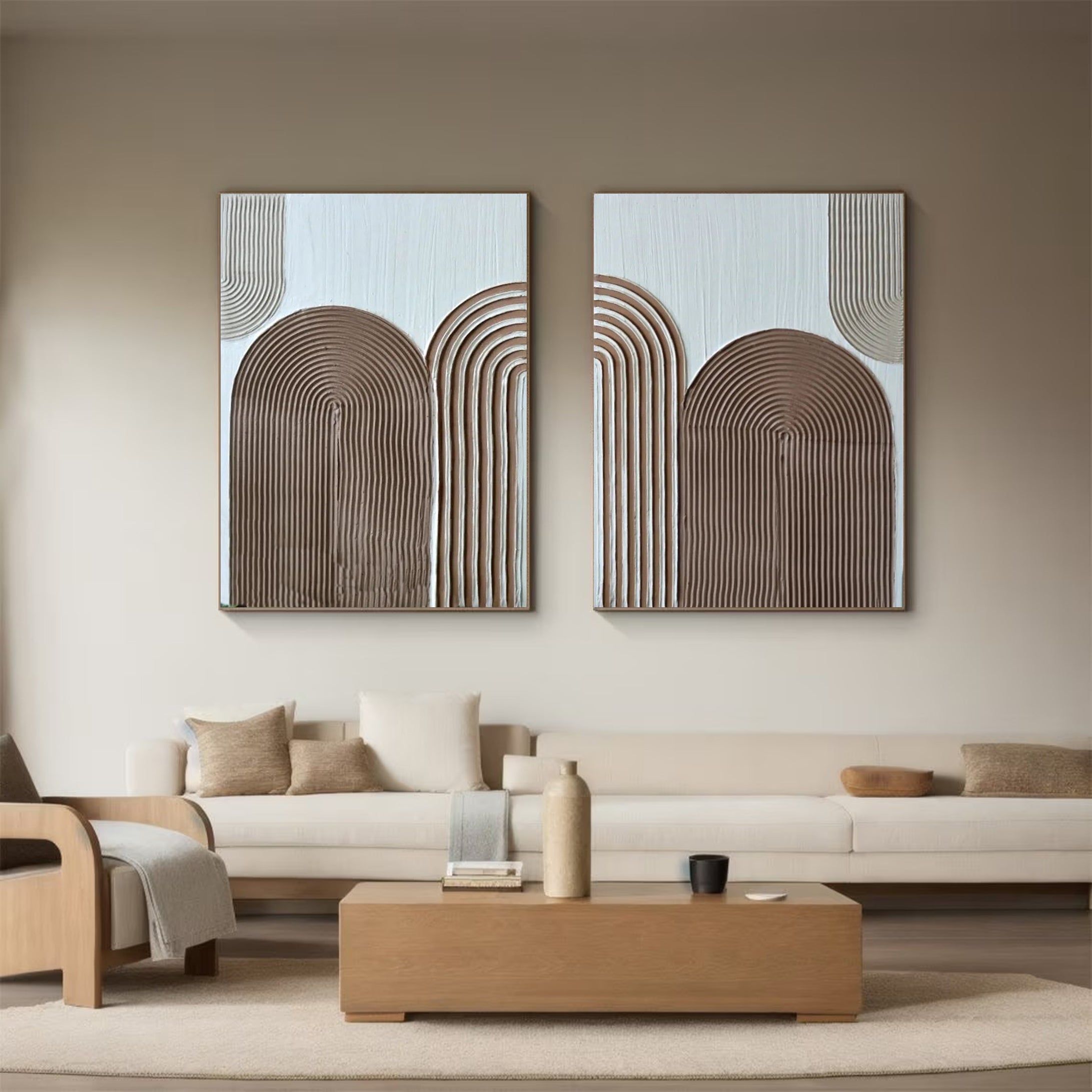 Modern Arched Textures Canvas Art Minimalist Home Decor #MMS030