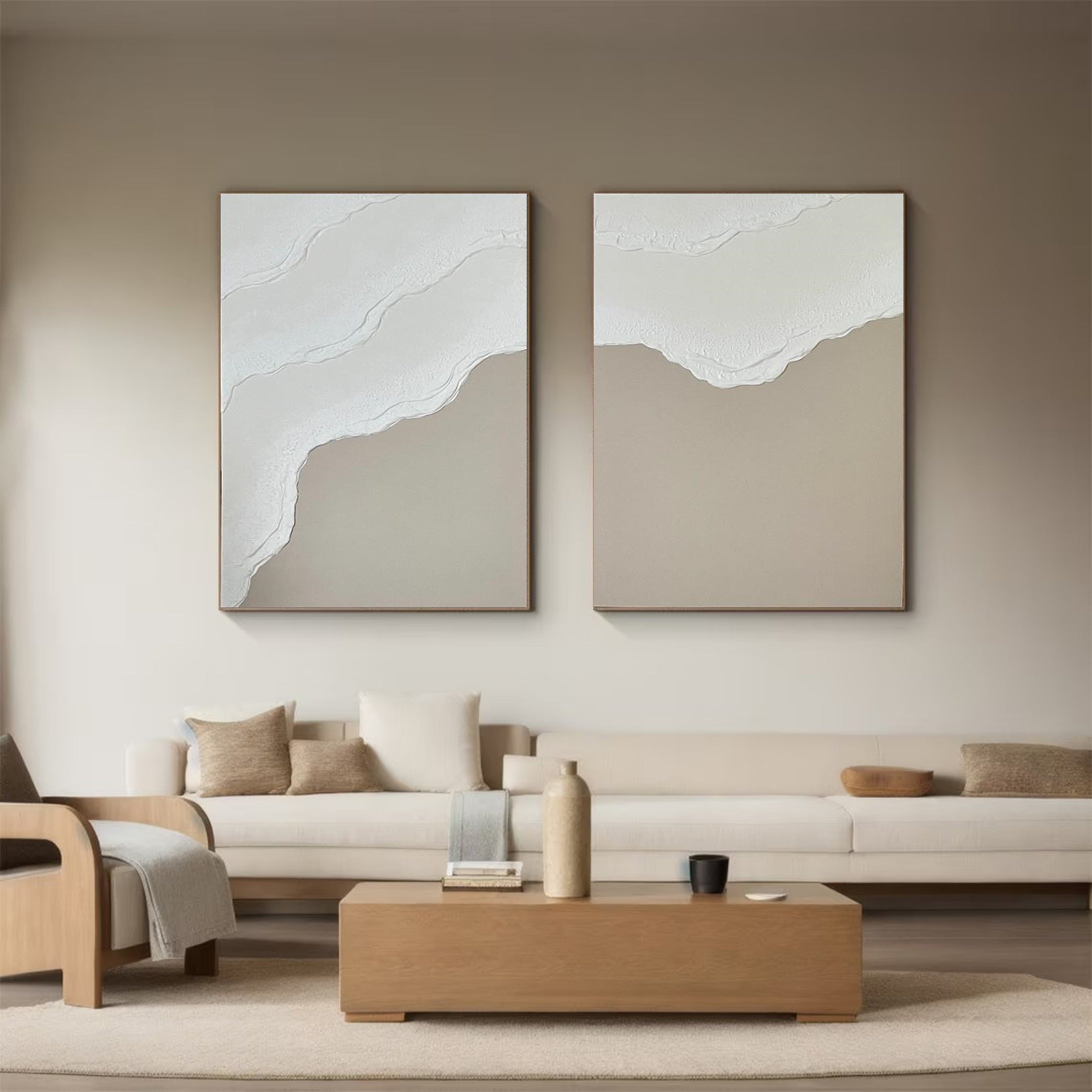 Elegant Abstract Wall Art Set Minimalist Bedroom Decor #MMS017