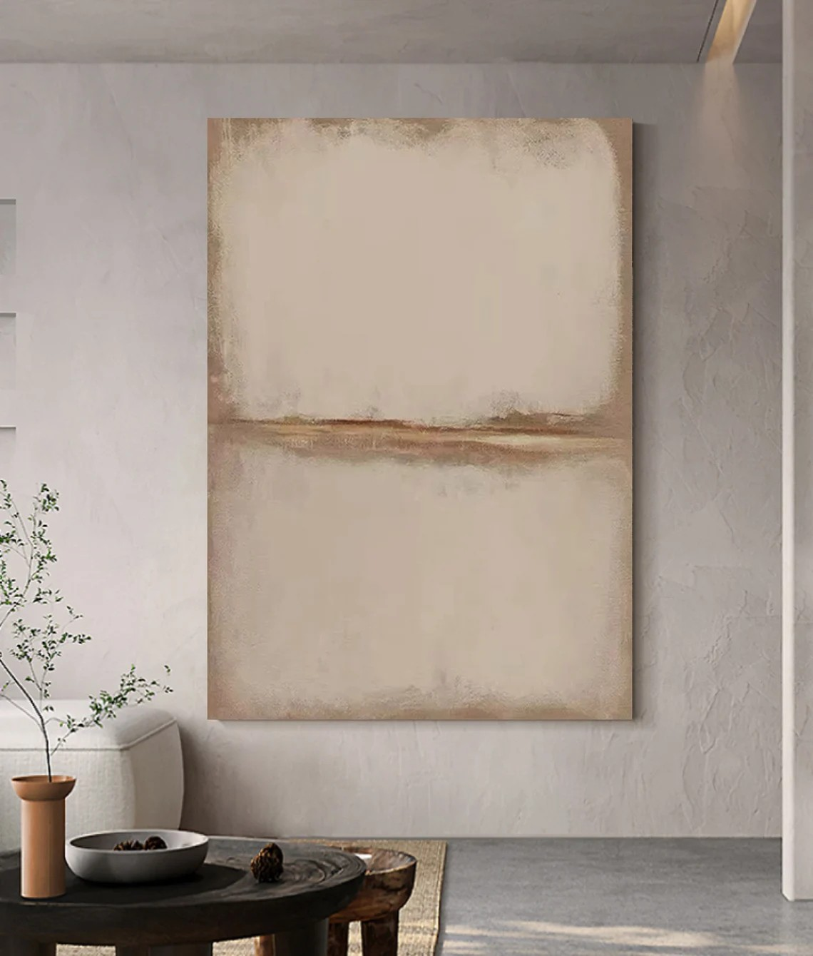 Simple Elegant Abstract Textured Neutral Wall Art #MM237