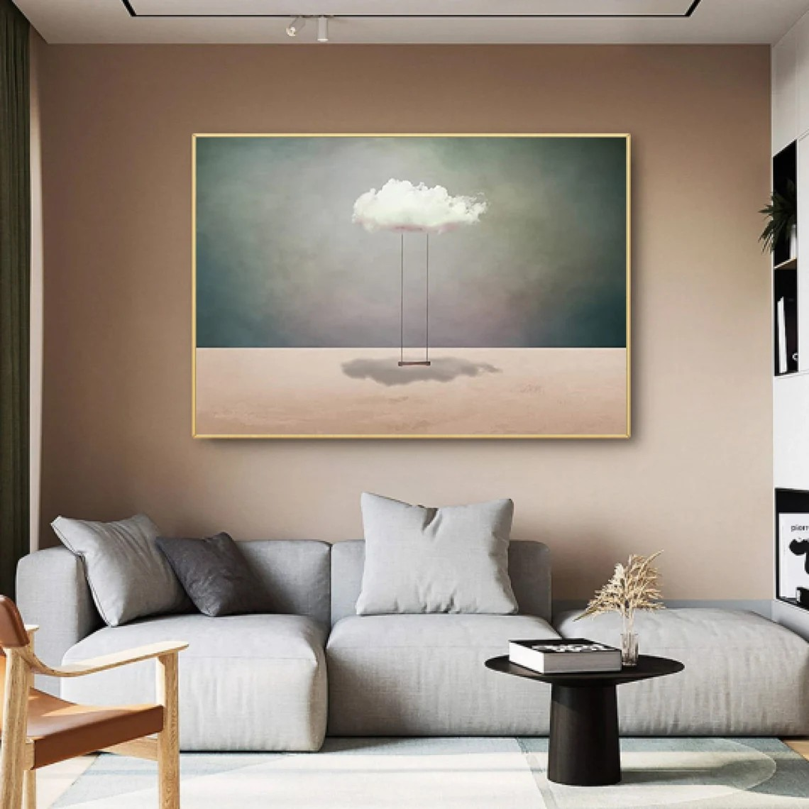 Surreal Cloud Swing Landscape Minimalist Modern Wall Art #SP016