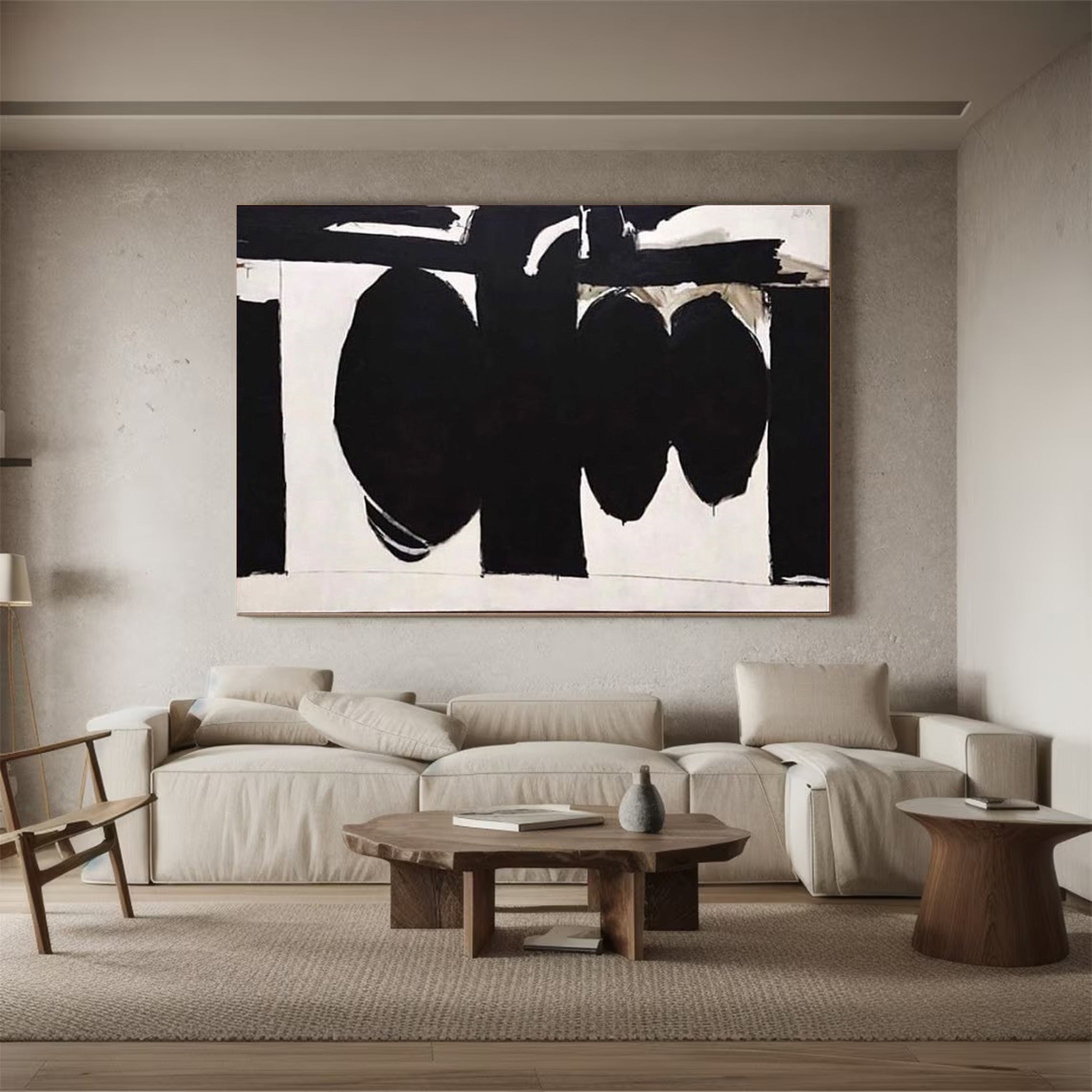 Minimalist Abstract Wall Art Black and White Design #MM047