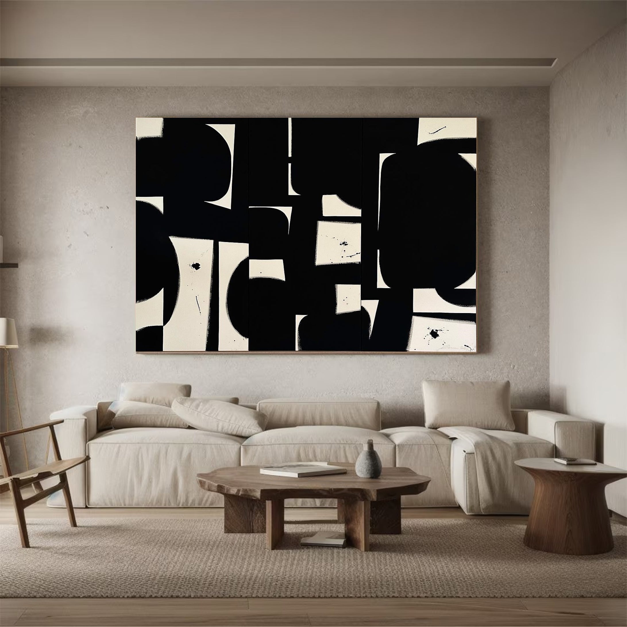 Black and White Abstract Art Minimalist Wall Decor #MM049