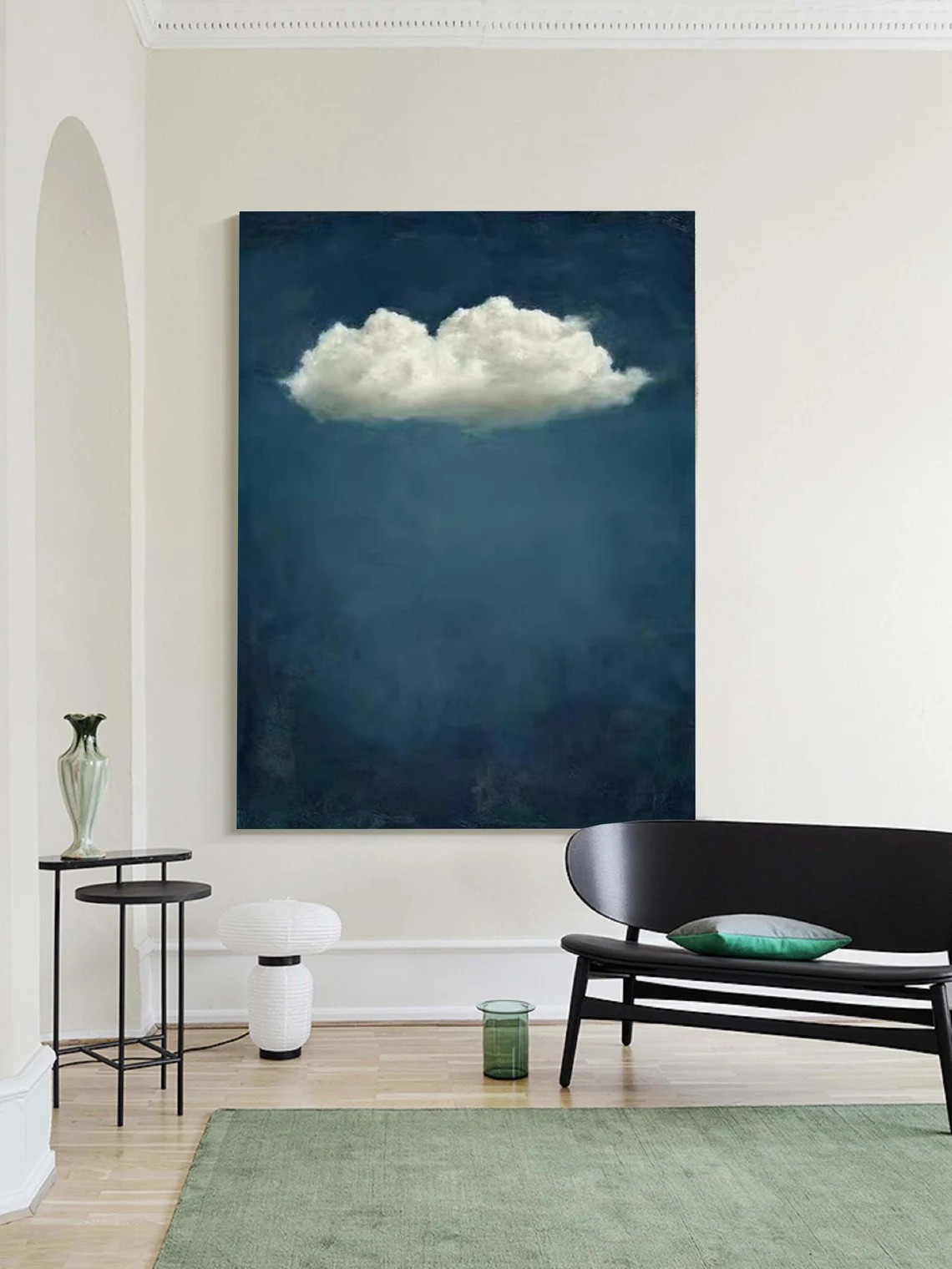 Dreamy Cloud Abstract Minimalist Blue Painting #SP015