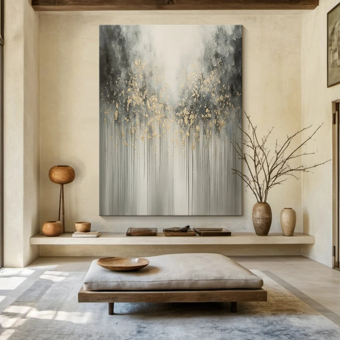 Large Modern Atmospheric Abstract Textured Wall Art #TP055