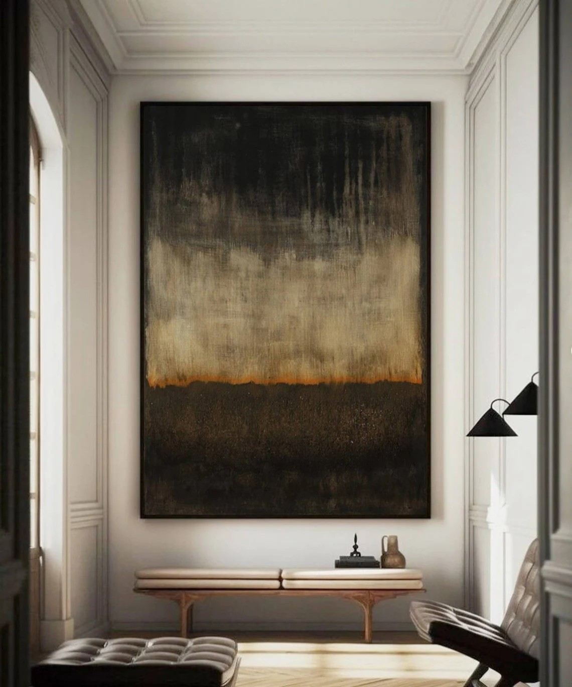 Raw Edge Minimalist Abstract Textured Modern Art #MM250