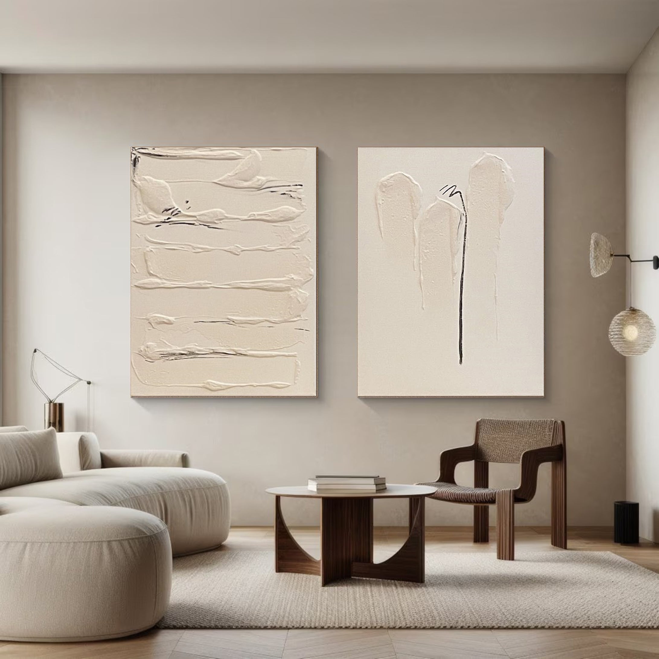 Minimalist Textured Wall Art Neutral Tones