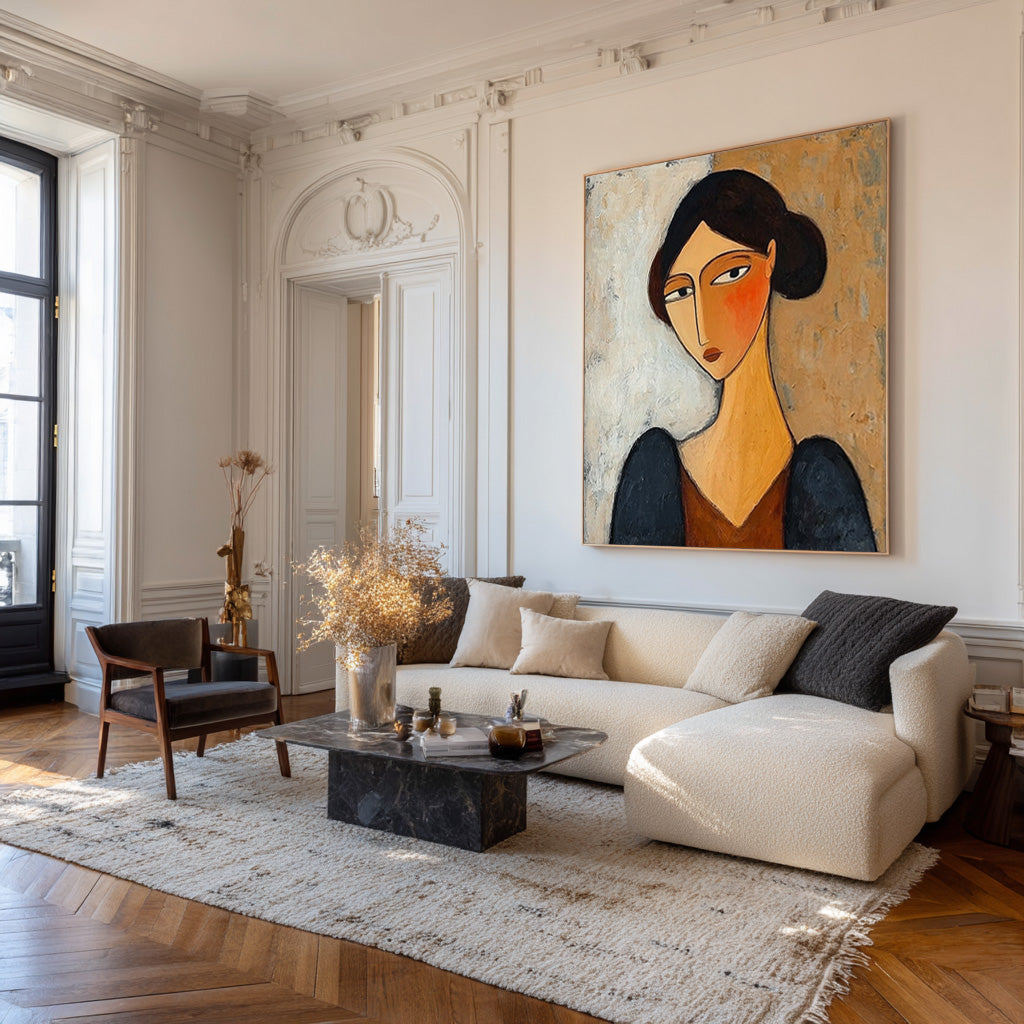 Unique Modern Portrait Canvas Gallery Style Art #AG 089