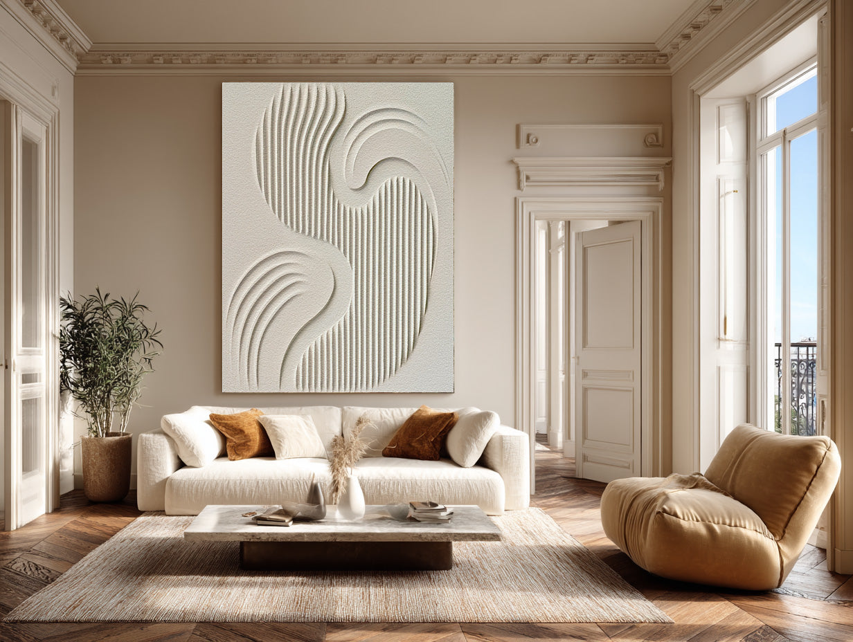 Modern Farmhouse Abstract - Neutral Textured Canvas #AG 051