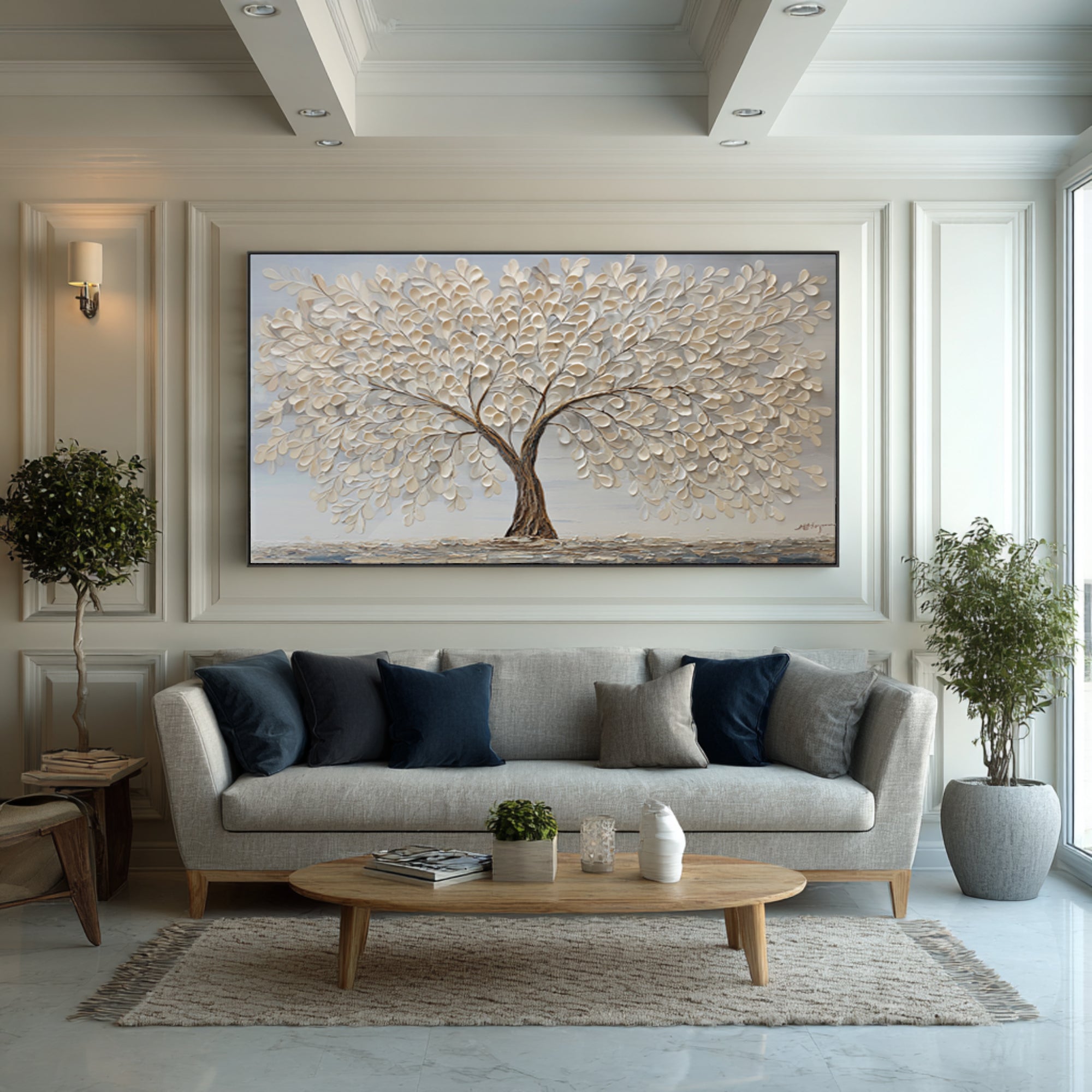 Large Abstract Tree Canvas - Hand-Crafted 3D Art #AG 068