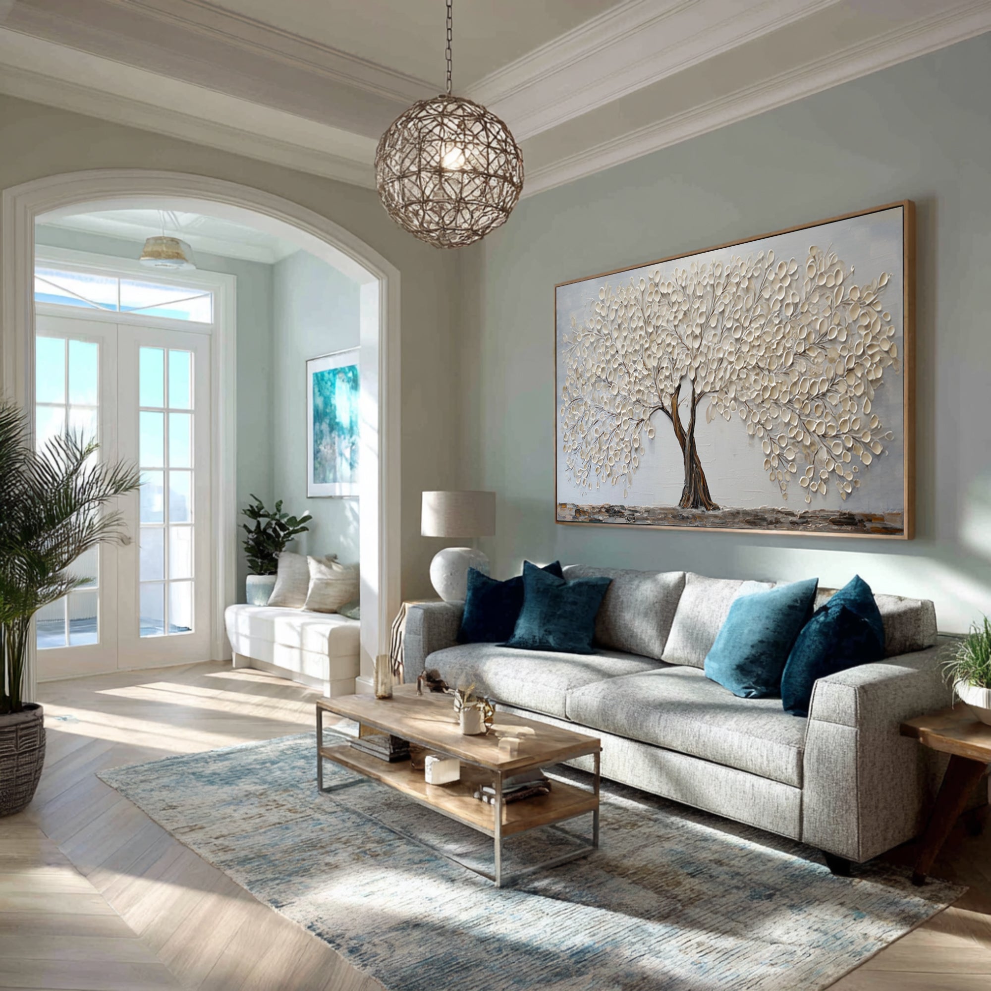 Large Abstract Tree Painting Elegant Home Interiors #AG 091