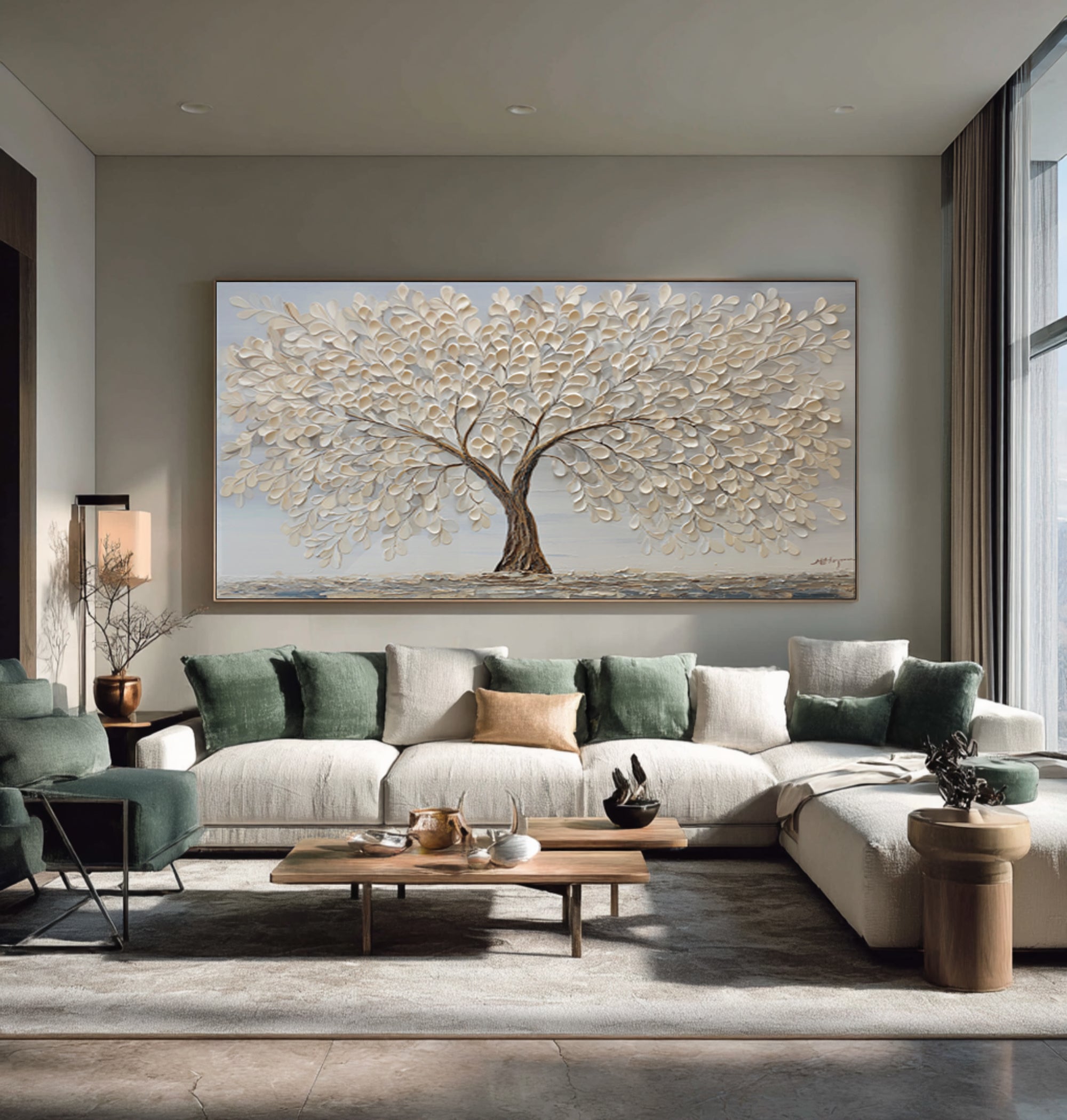 Large Abstract Tree Canvas - Hand-Crafted 3D Art #AG 068