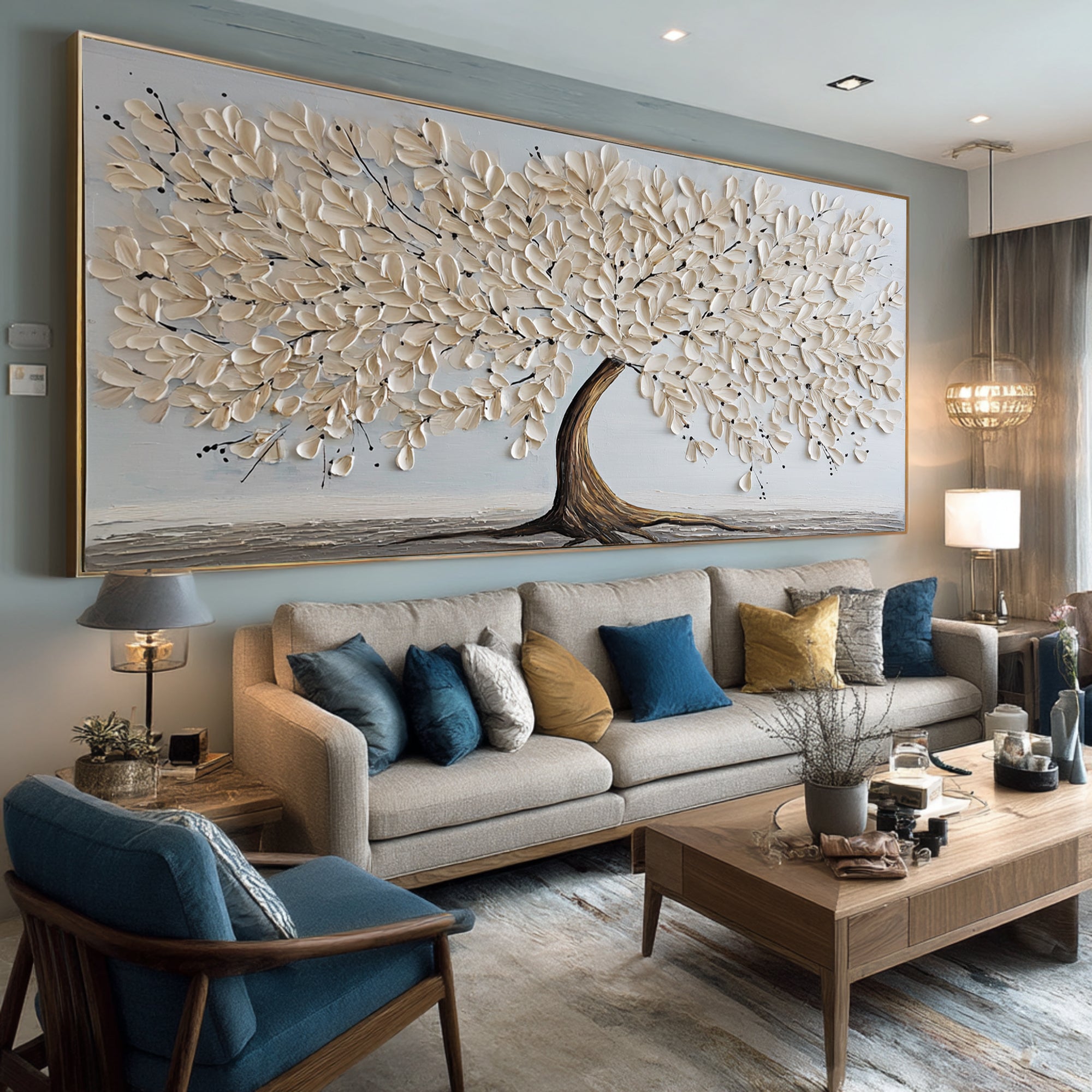 Textured Tree on Canvas - Modern Minimalist Art #AG 064