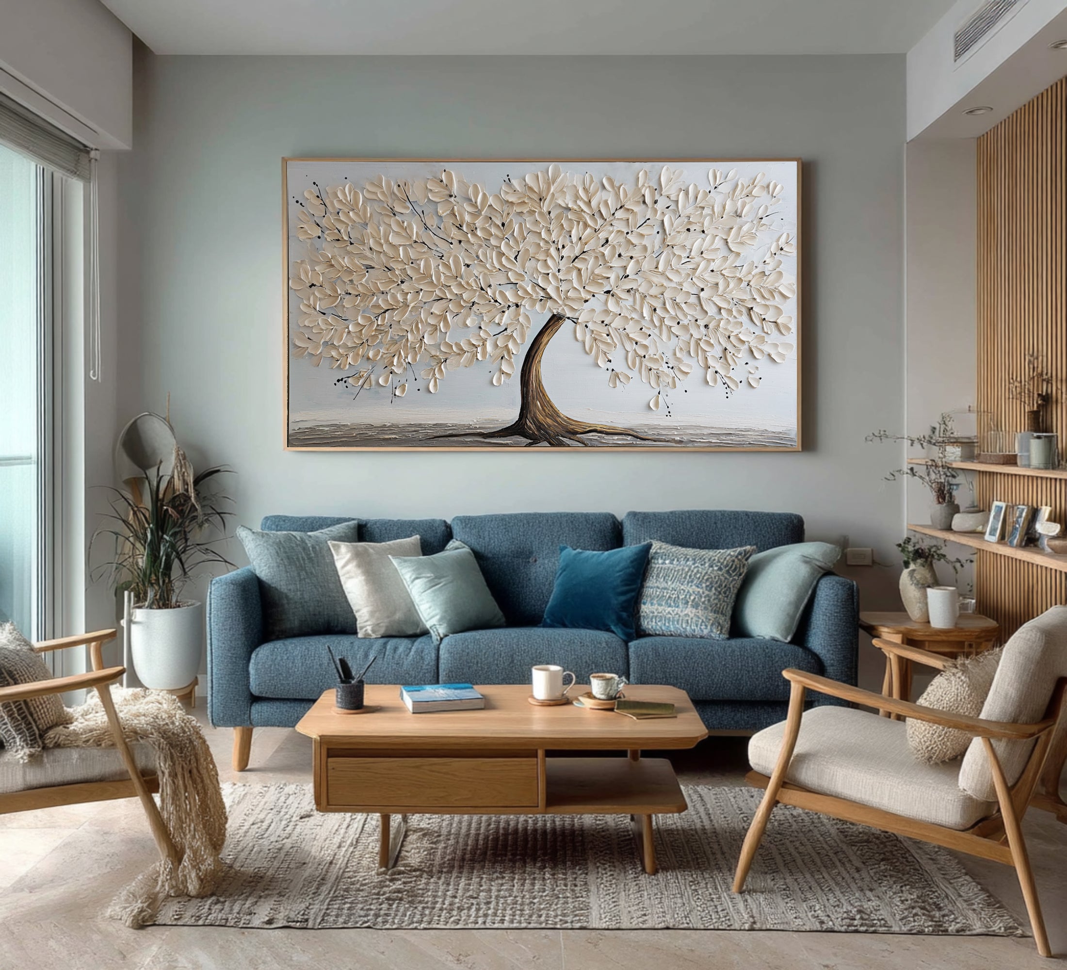 Textured Tree on Canvas - Modern Minimalist Art #AG 064