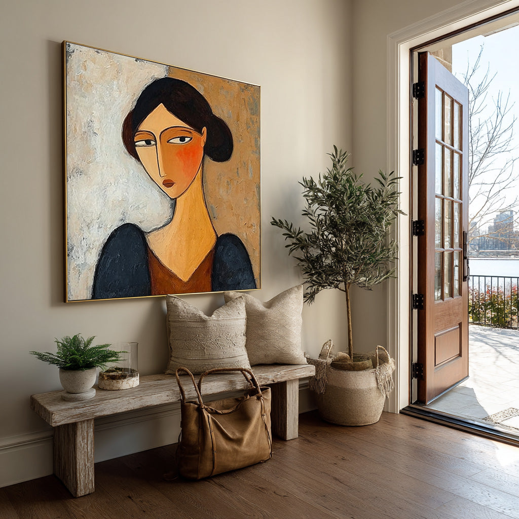 Unique Modern Portrait Canvas Gallery Style Art #AG 089