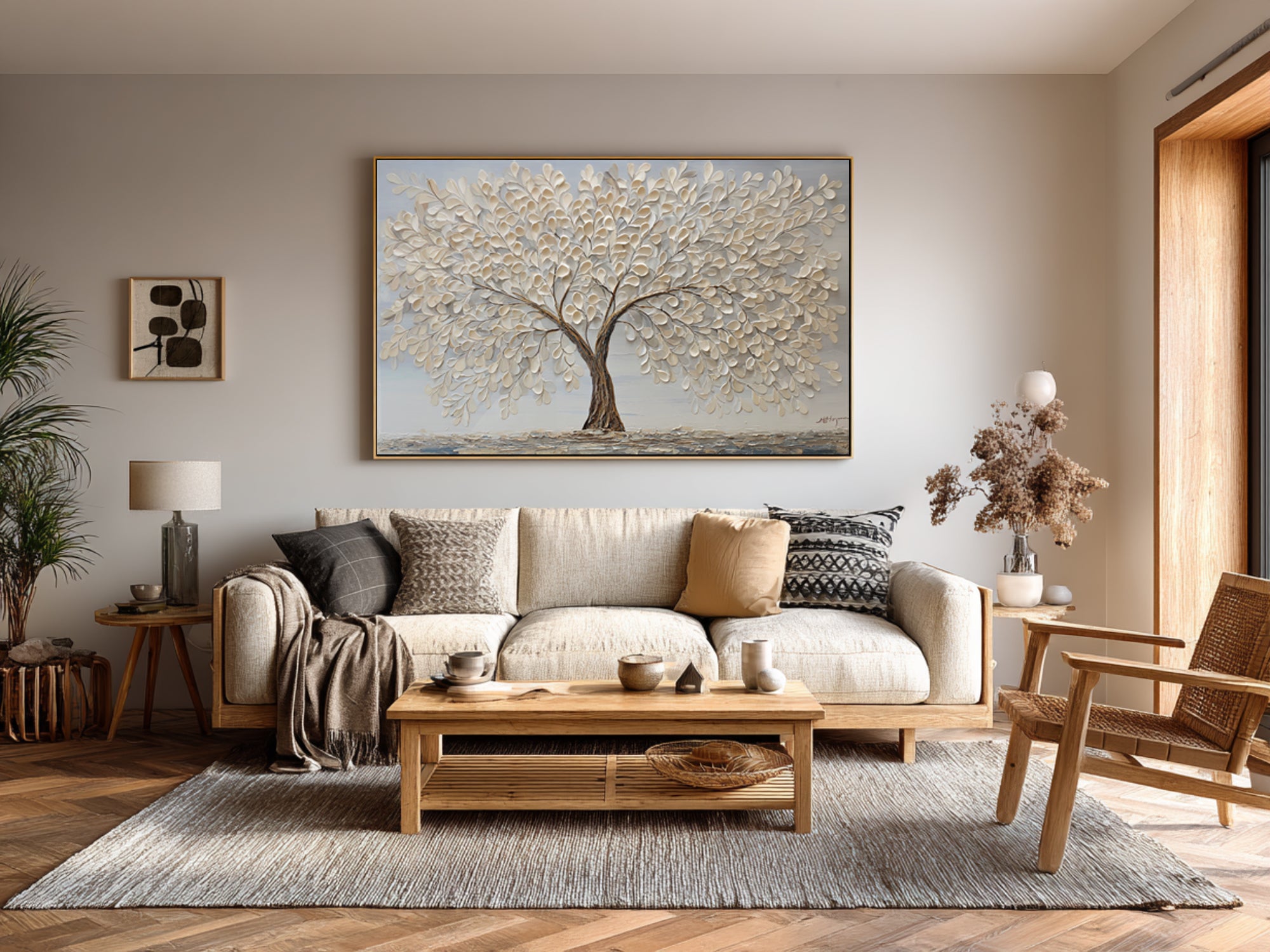 Large Abstract Tree Canvas - Hand-Crafted 3D Art #AG 068
