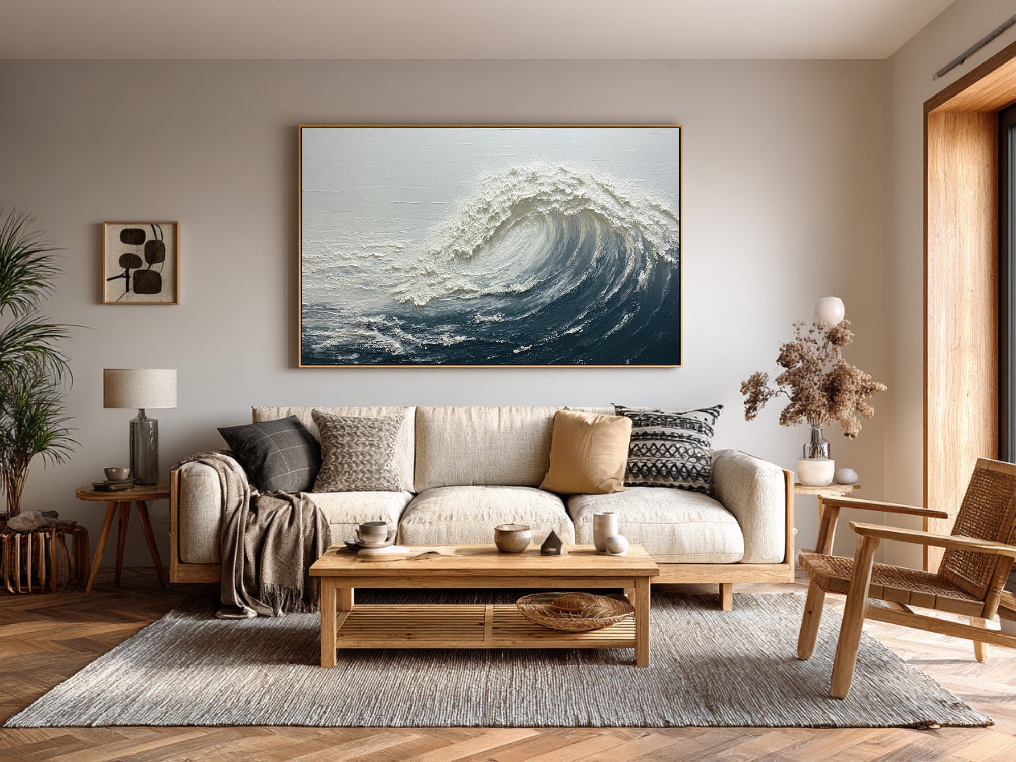 Textured Ocean Wave Painting - Abstract Seascape Art #AG 062
