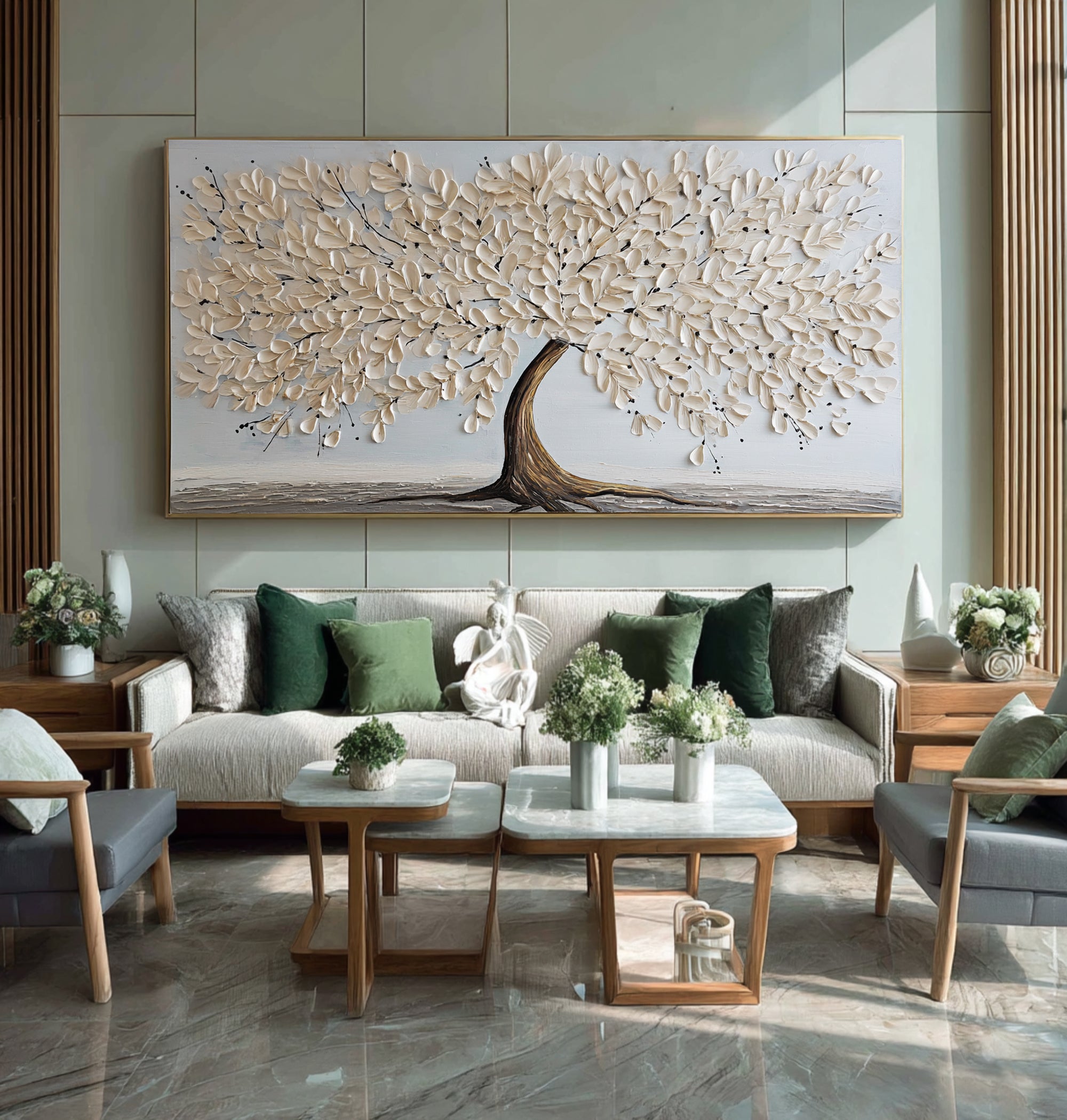 Textured Tree on Canvas - Modern Minimalist Art #AG 064