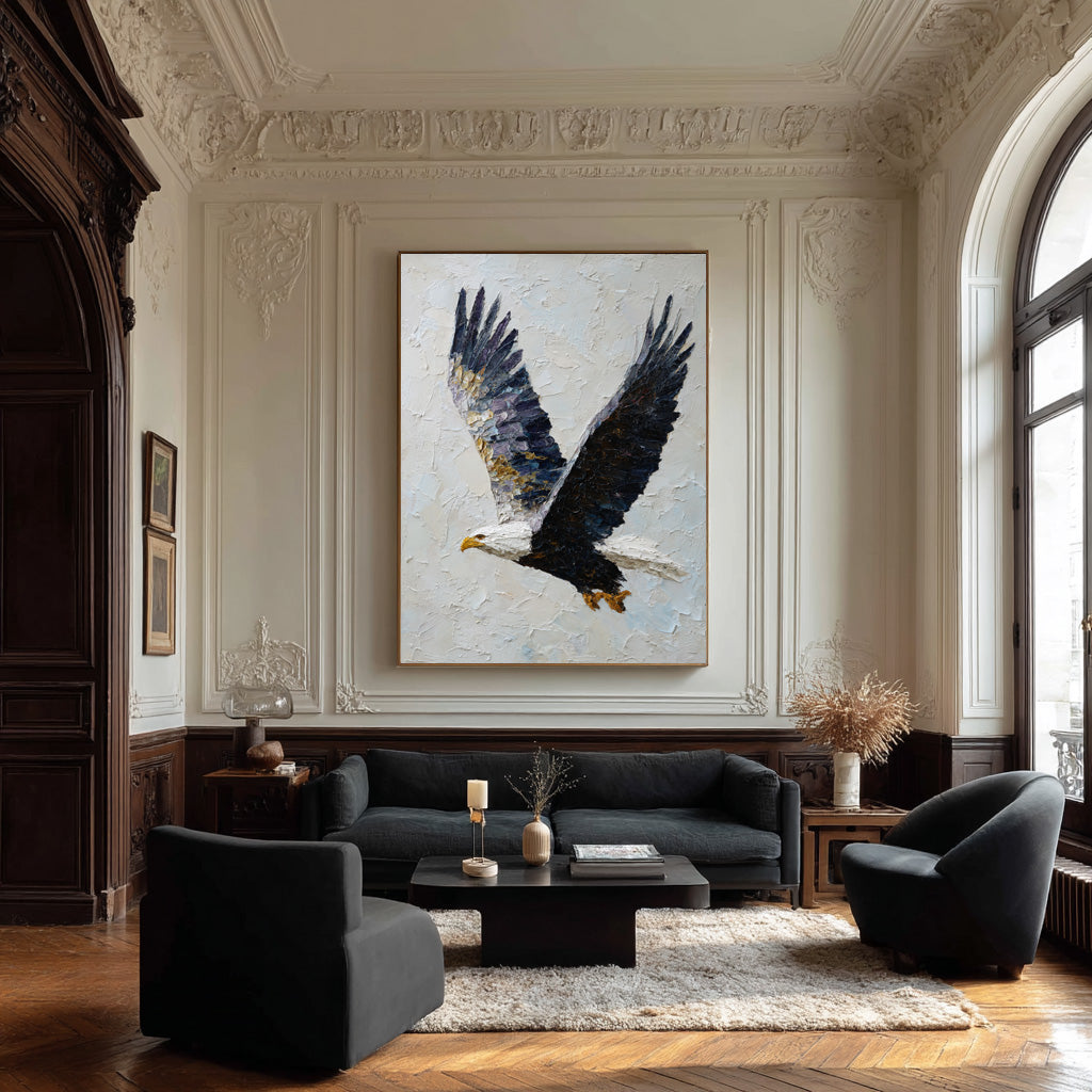 Bold Eagle Wall Art - Textured Impasto Painting #AG 053