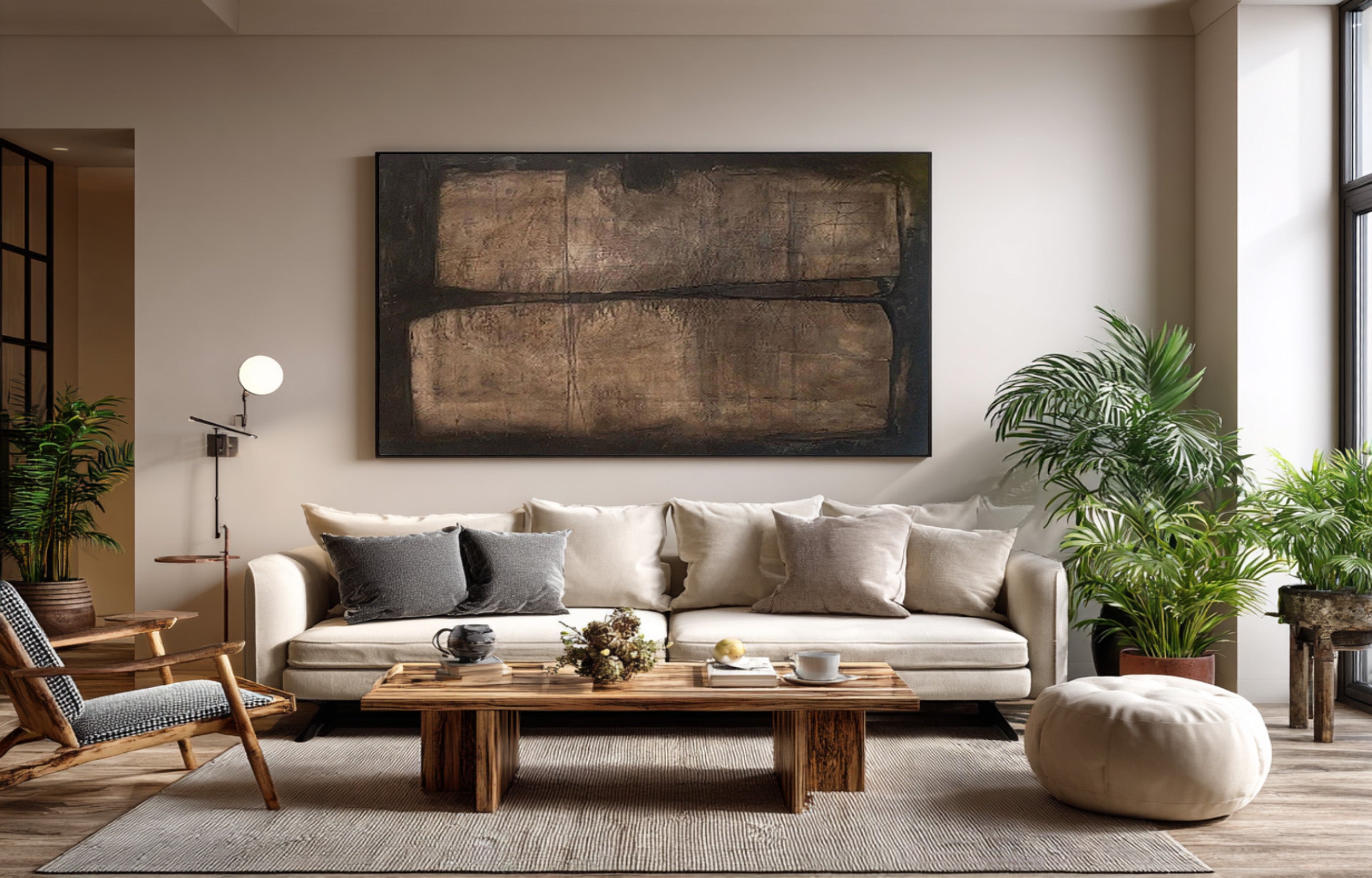 Modern Geometric Abstract Art Brown #AG 079