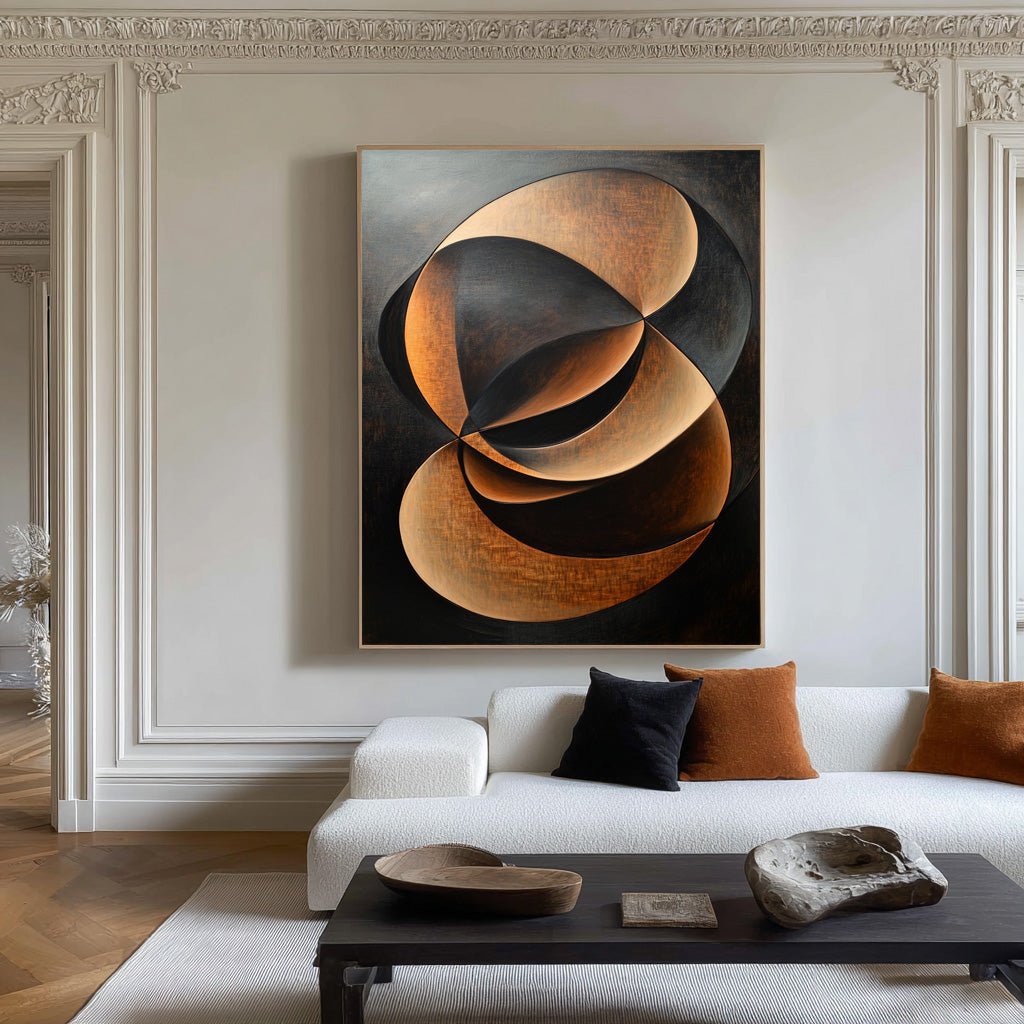 Abstract Expressionism Dark and Gold Textured Art #AG 096