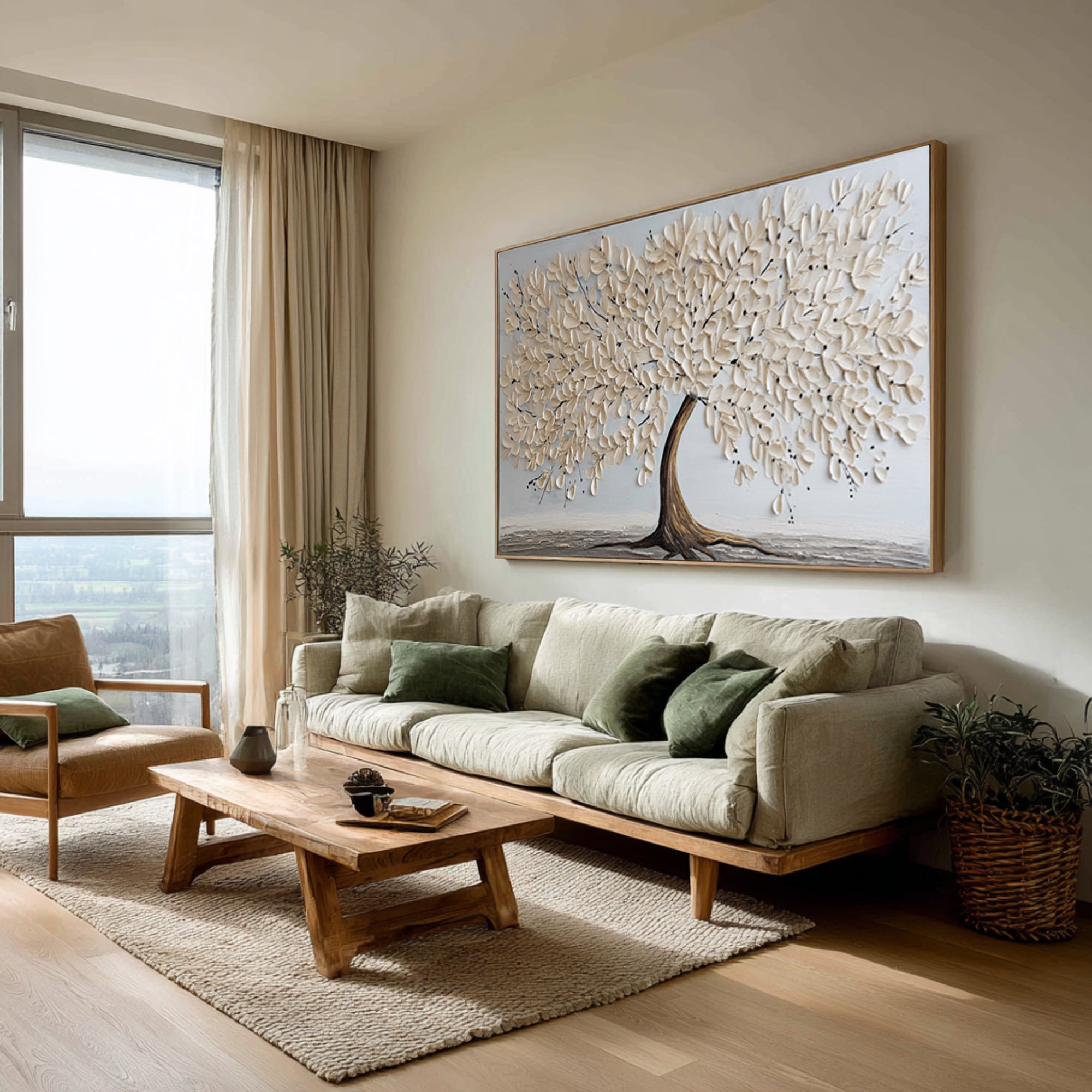 Textured Tree on Canvas - Modern Minimalist Art #AG 064