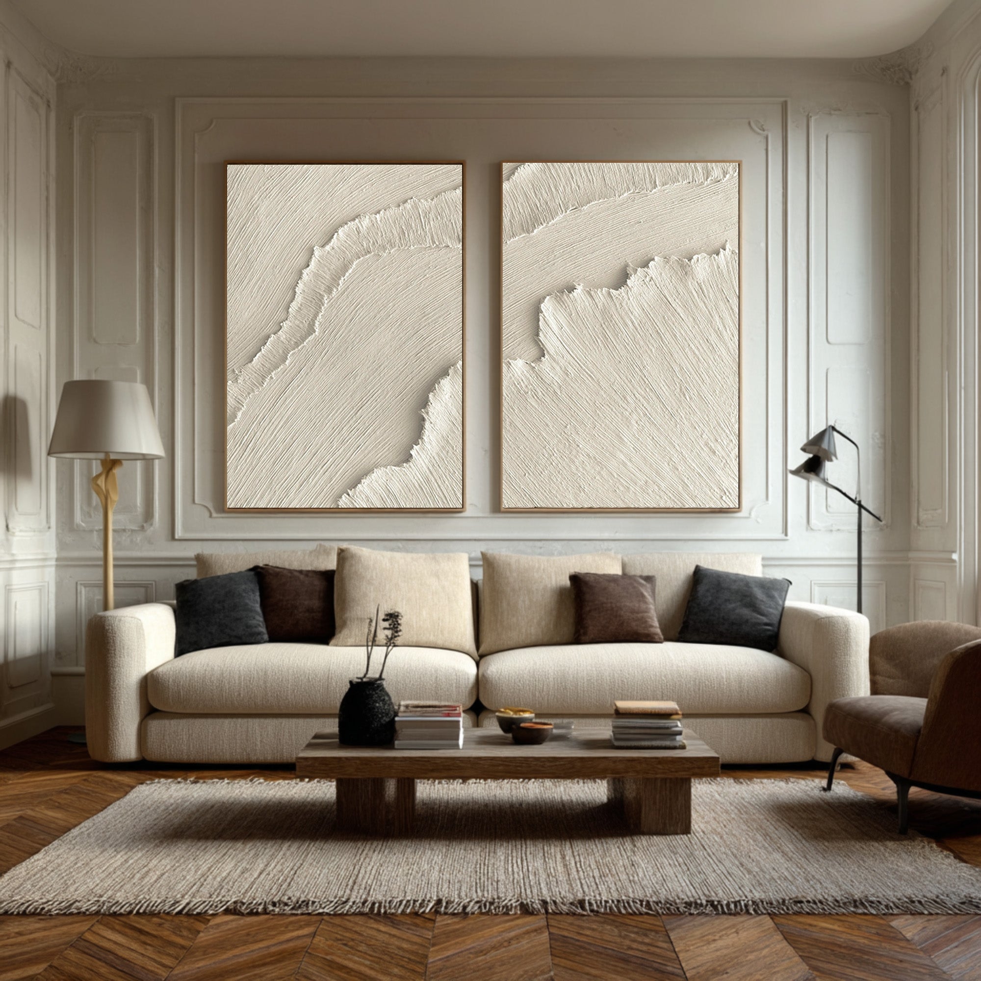 Modern Abstract Canvas Wall Decor Neutral Tones #AG 076