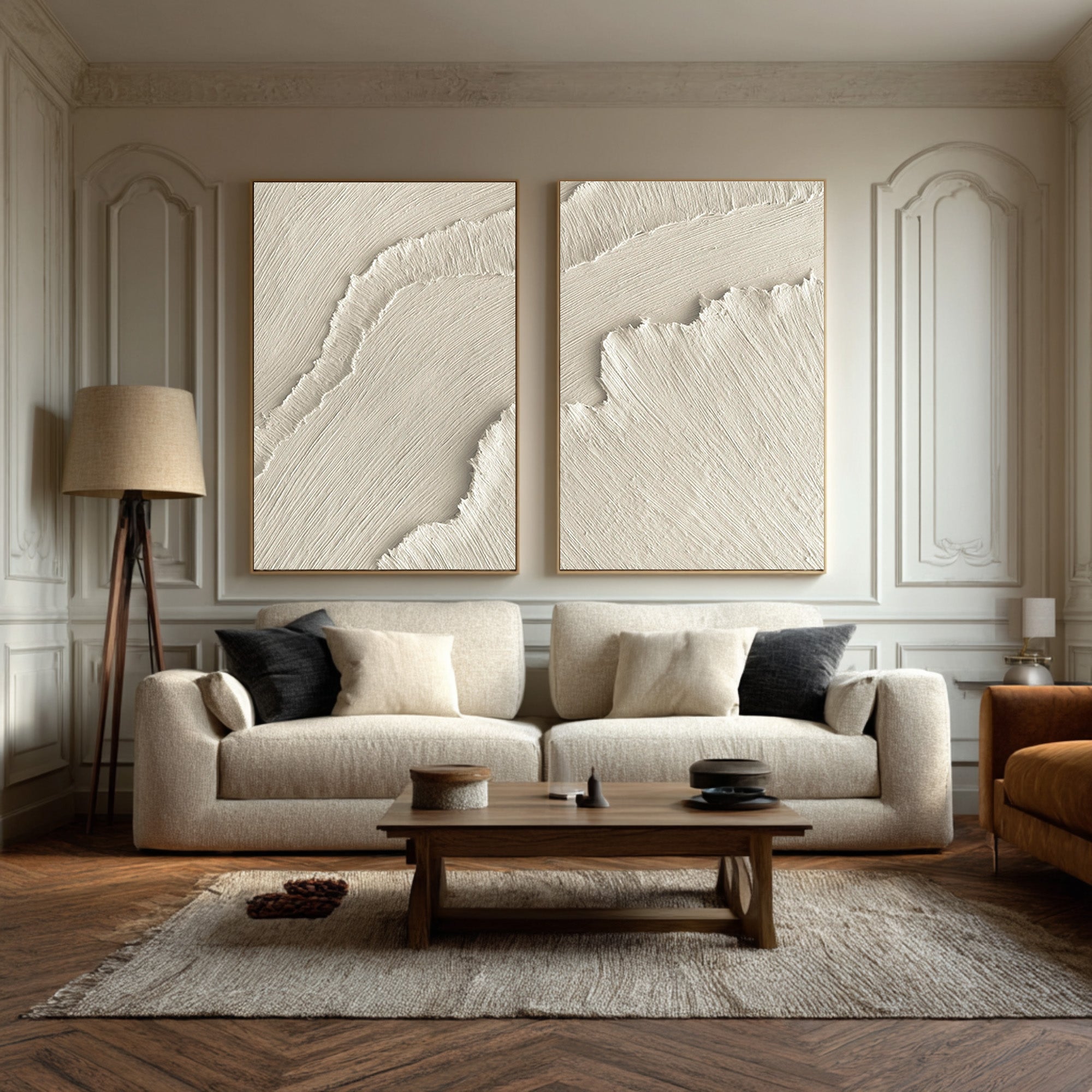 Modern Abstract Canvas Wall Decor Neutral Tones #AG 076