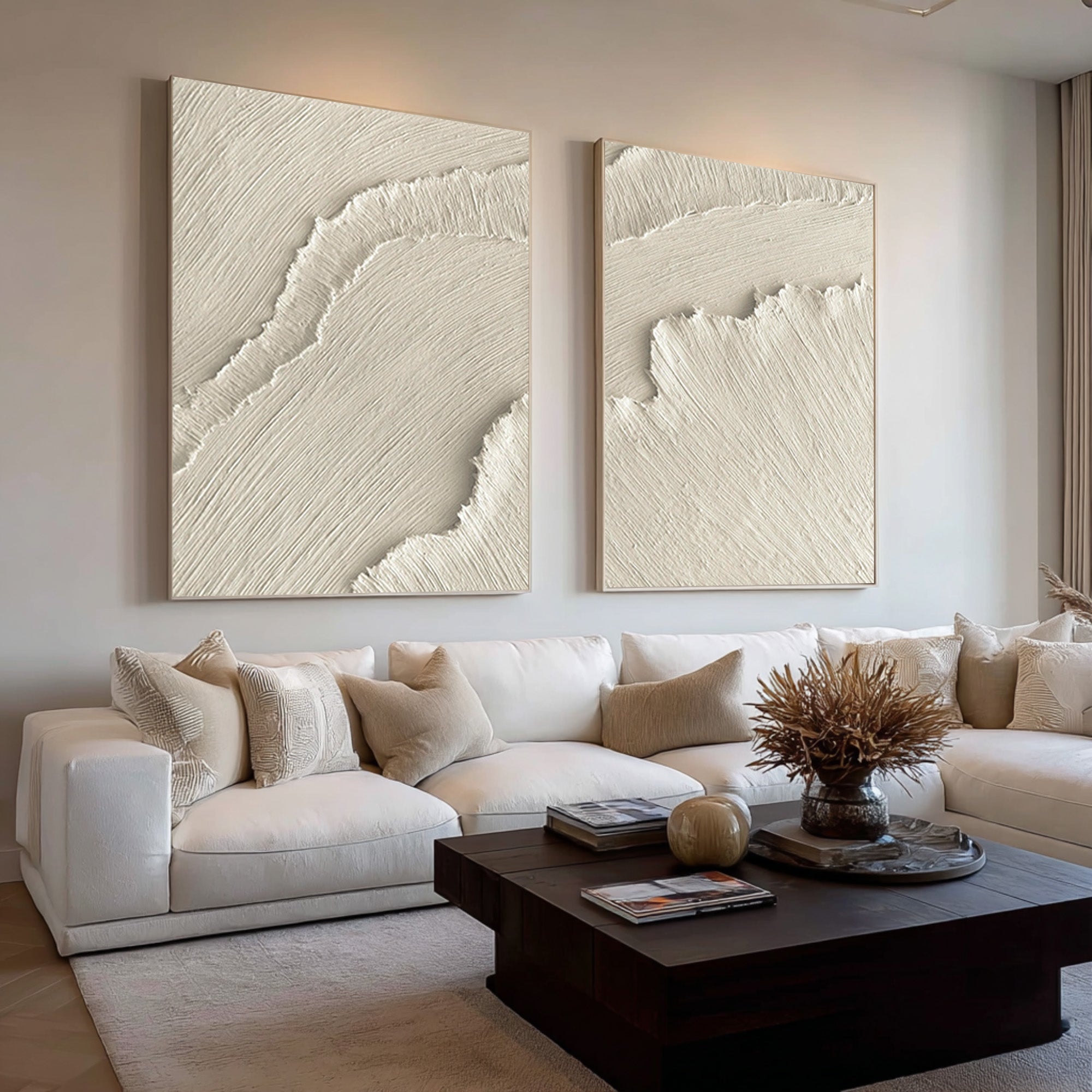 Modern Abstract Canvas Wall Decor Neutral Tones #AG 076